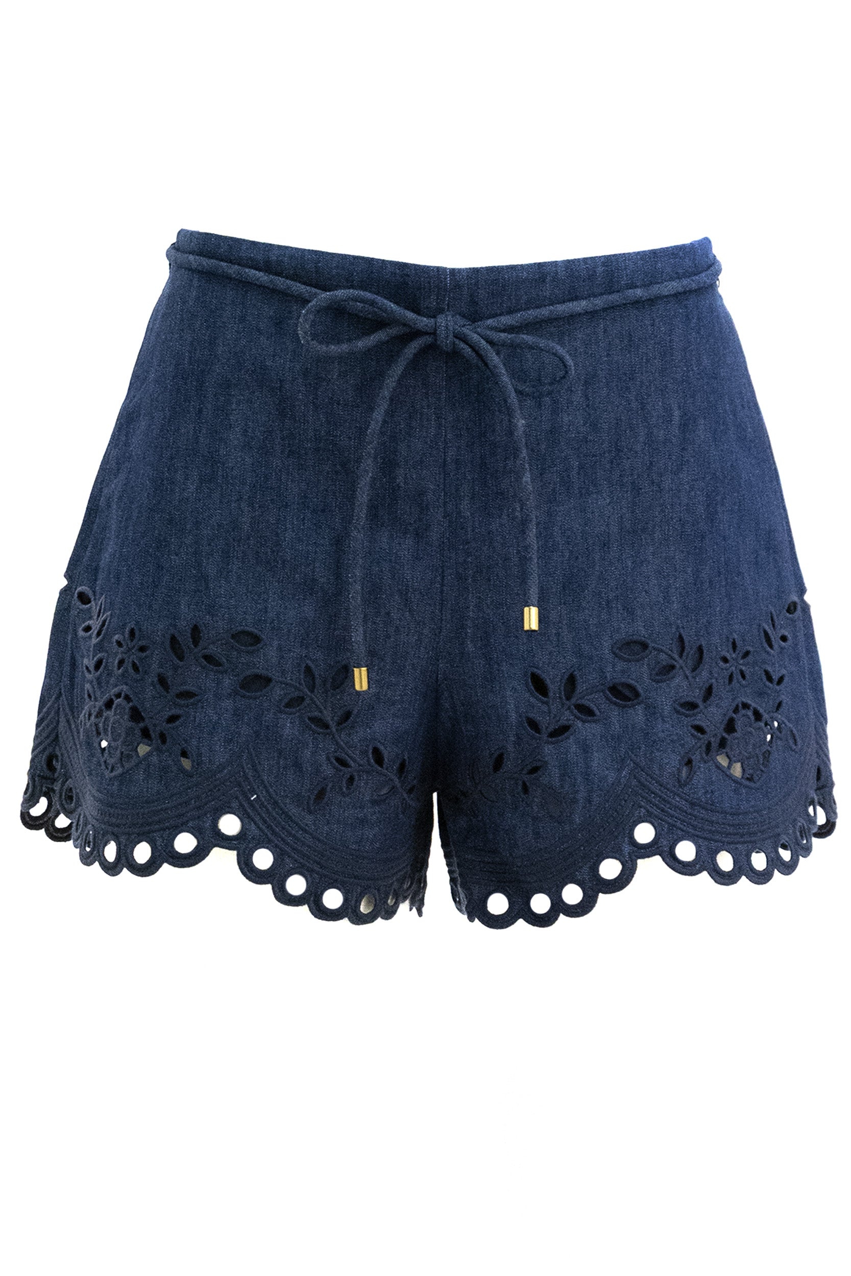 Zimmermann Shorts in denim di cotone di colore blu