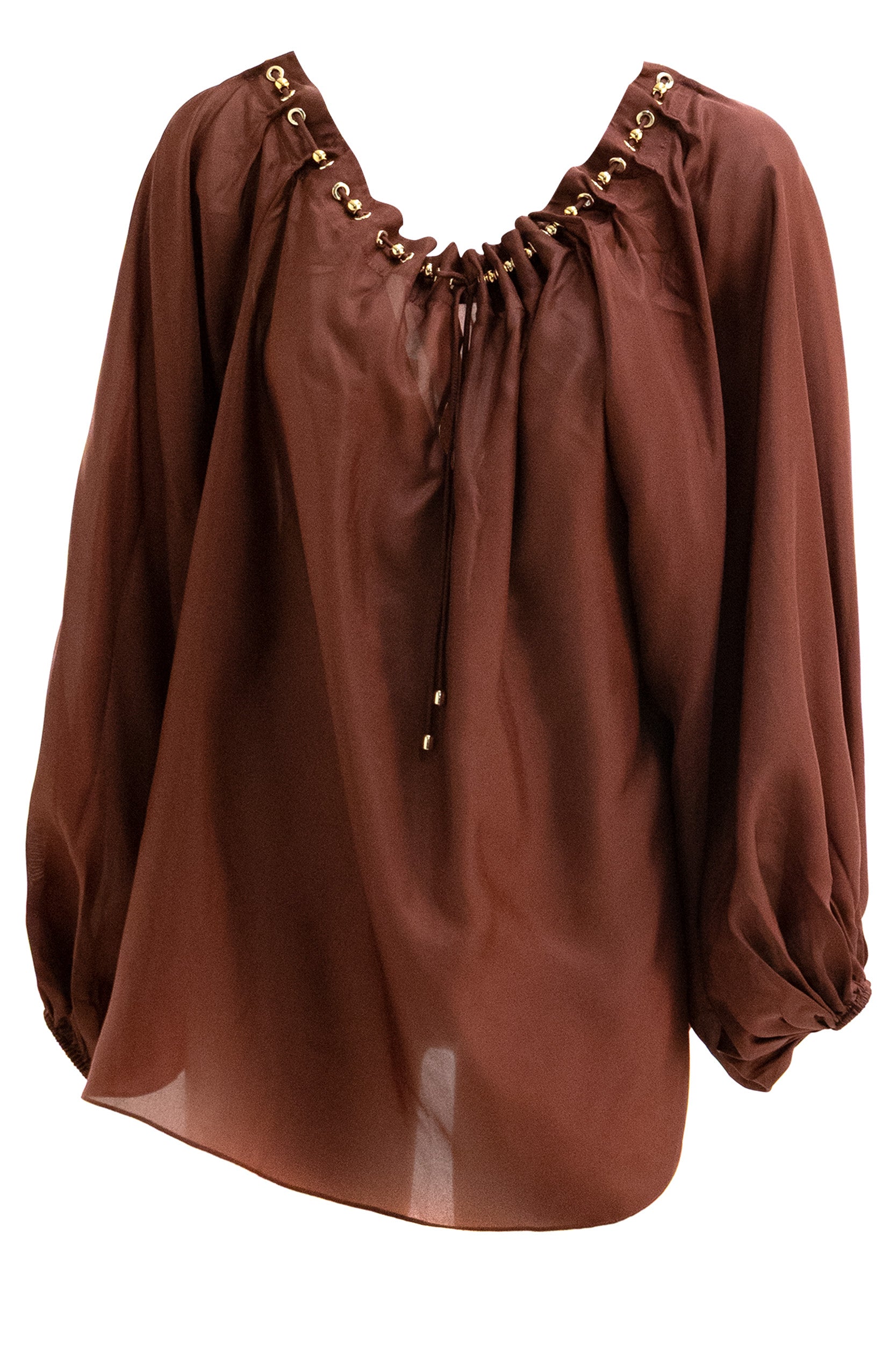 Zimmermann Blusa Aster in seta color bordeaux