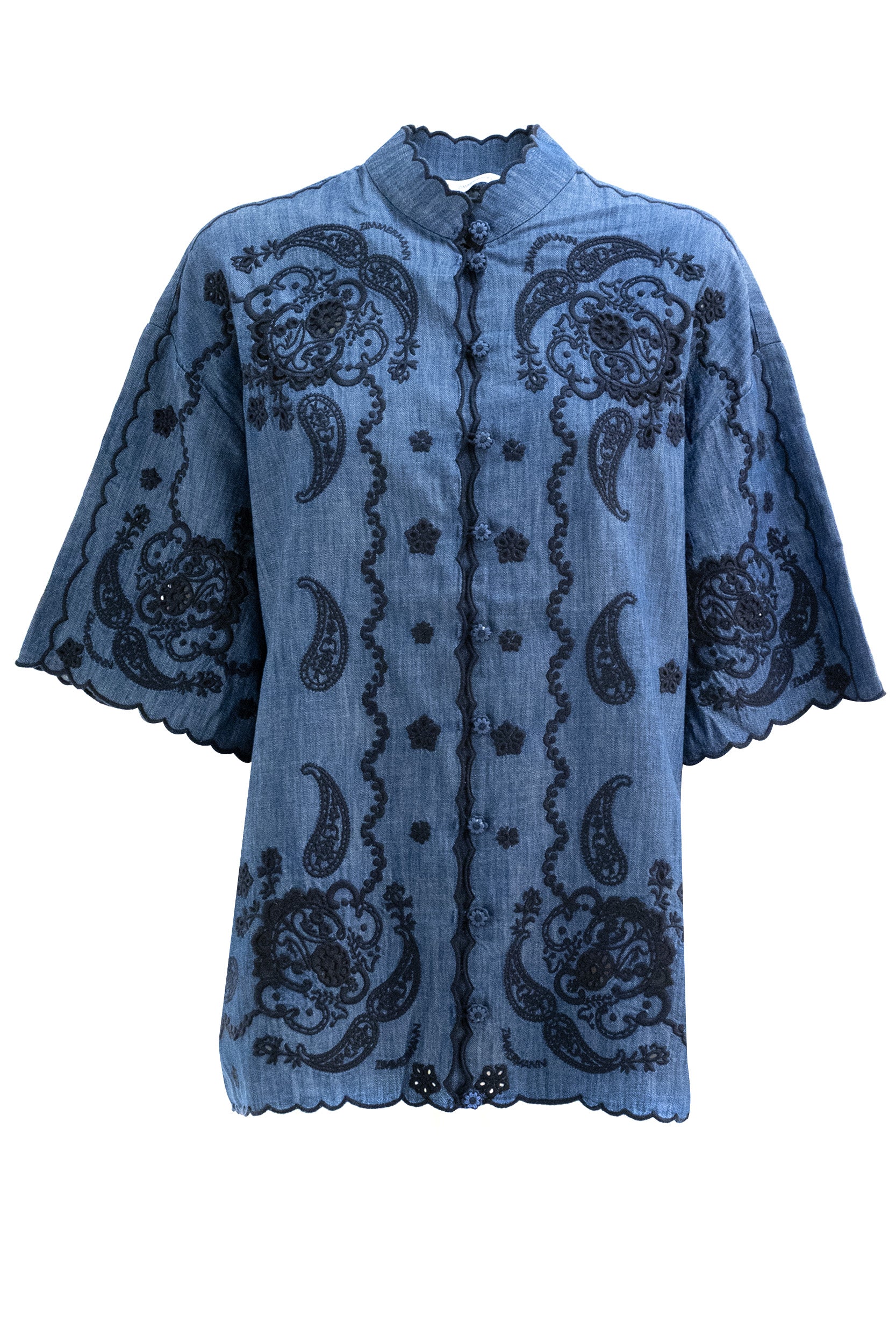 Zimmermann Camicia Aster in denim di colore blu