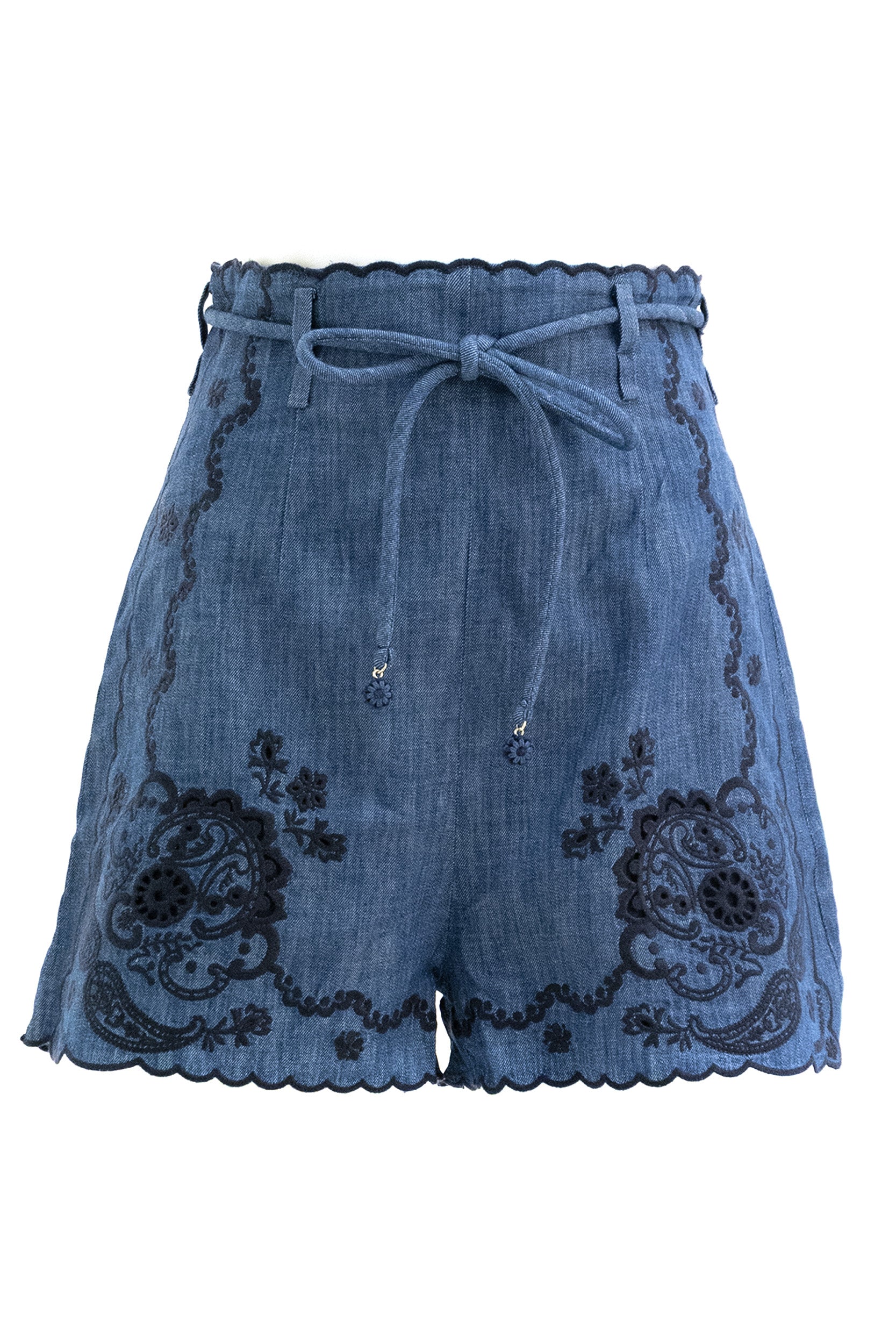Zimmermann Shorts Aster in denim di colore blu