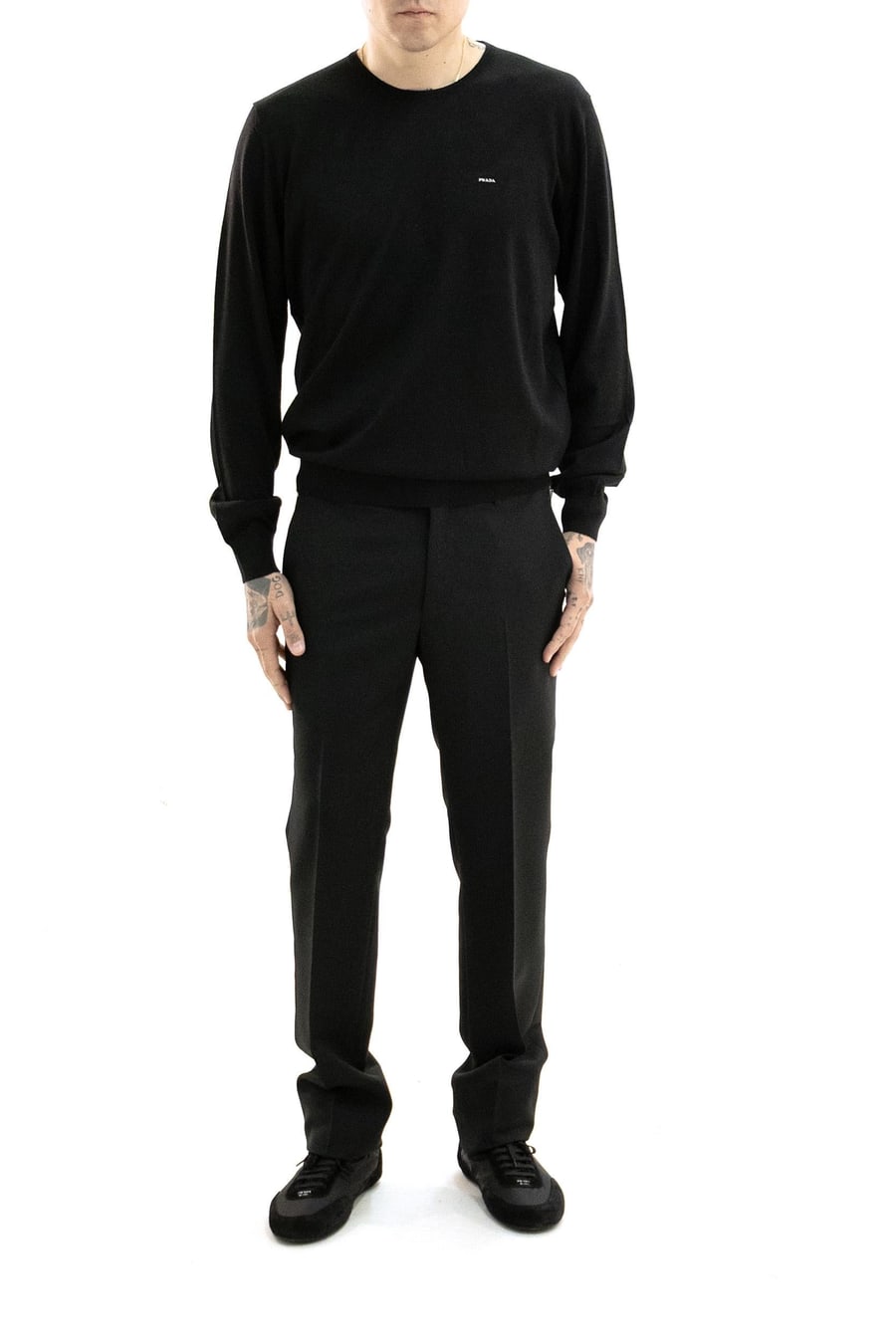 Prada Pullover in lana di colore nero, view 2