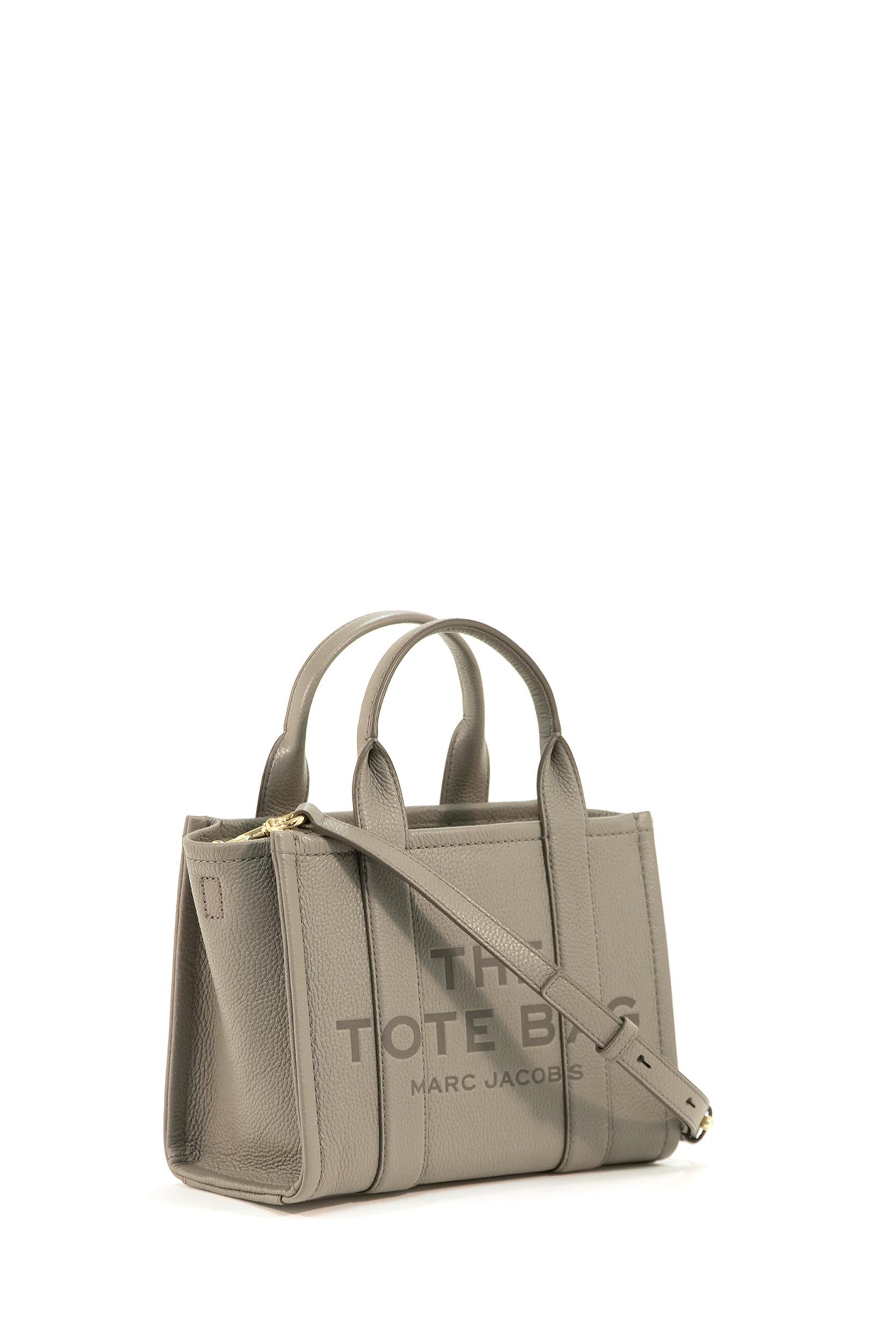 Marc Jacobs Borsa The Small Tote in pelle color tortora, view 2