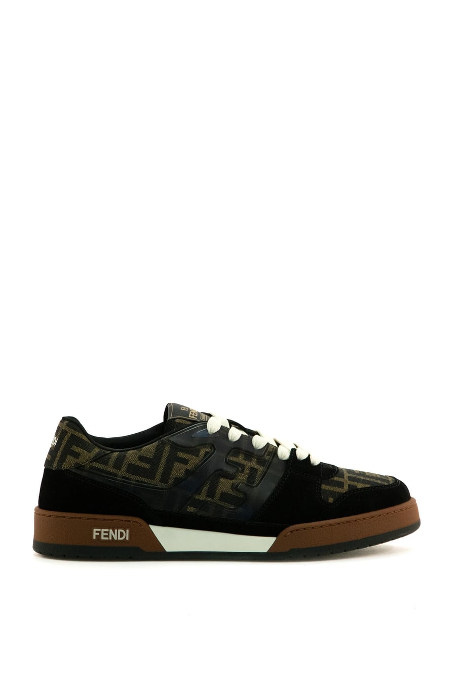 Fendi Sneakers Fendi Match low-top in canvas FF jacquard marrone e tabacco