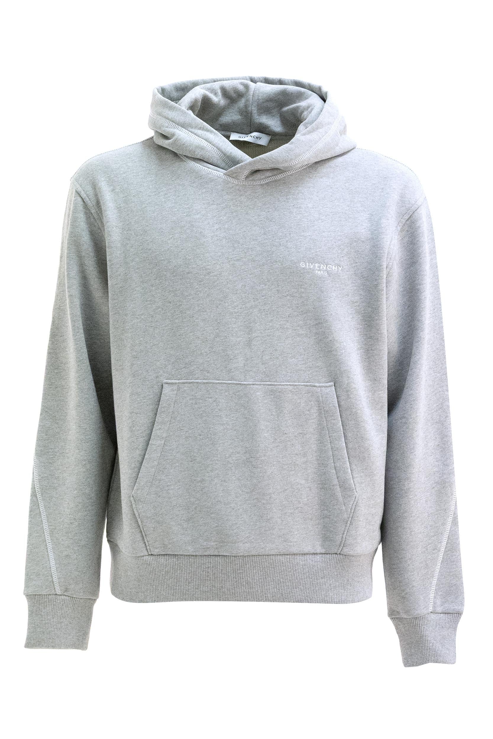 Givenchy Felpa con cappuccio in cotone di colore grigio