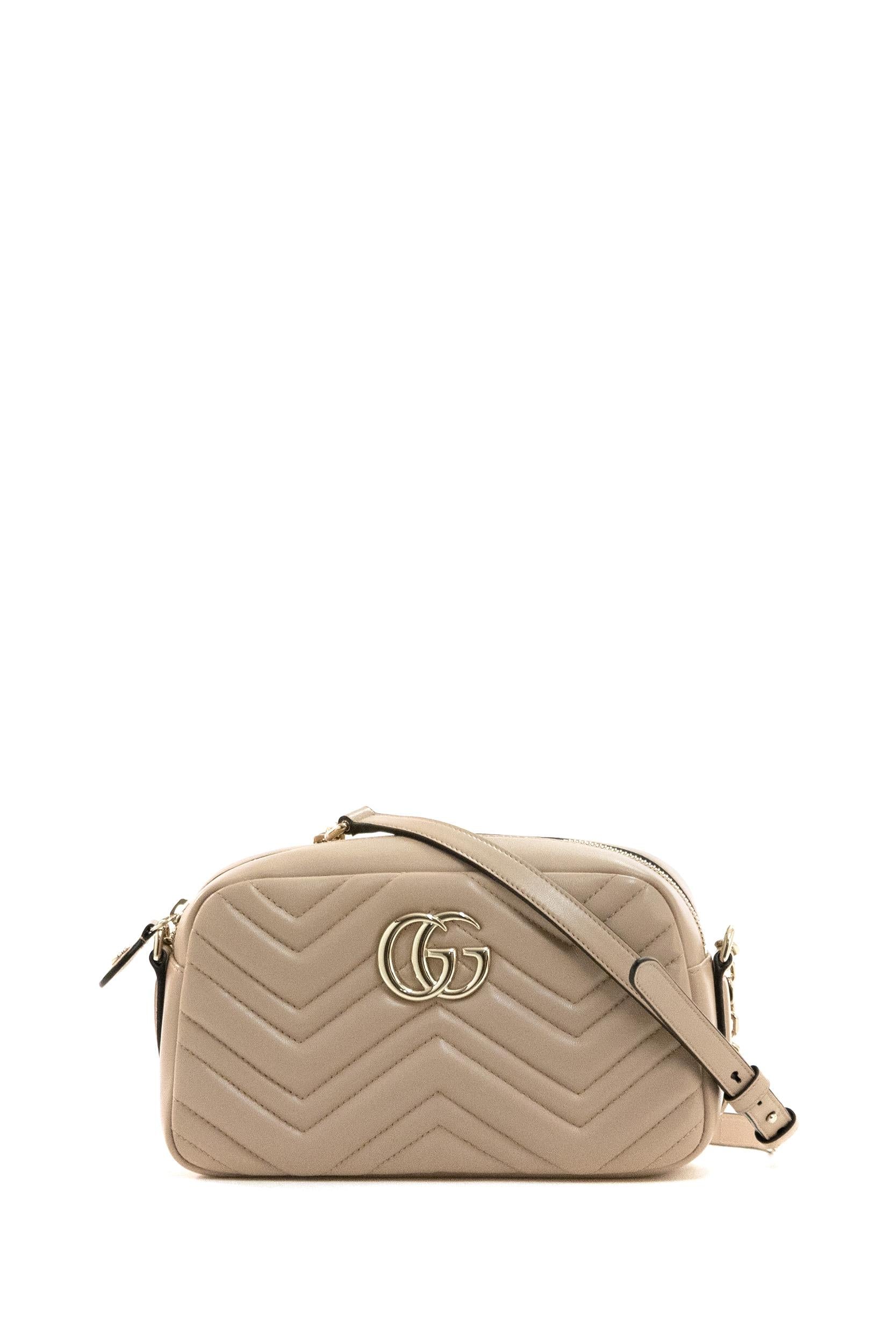 Gucci Camera bag GG Marmont in pelle di colore rosa cipria