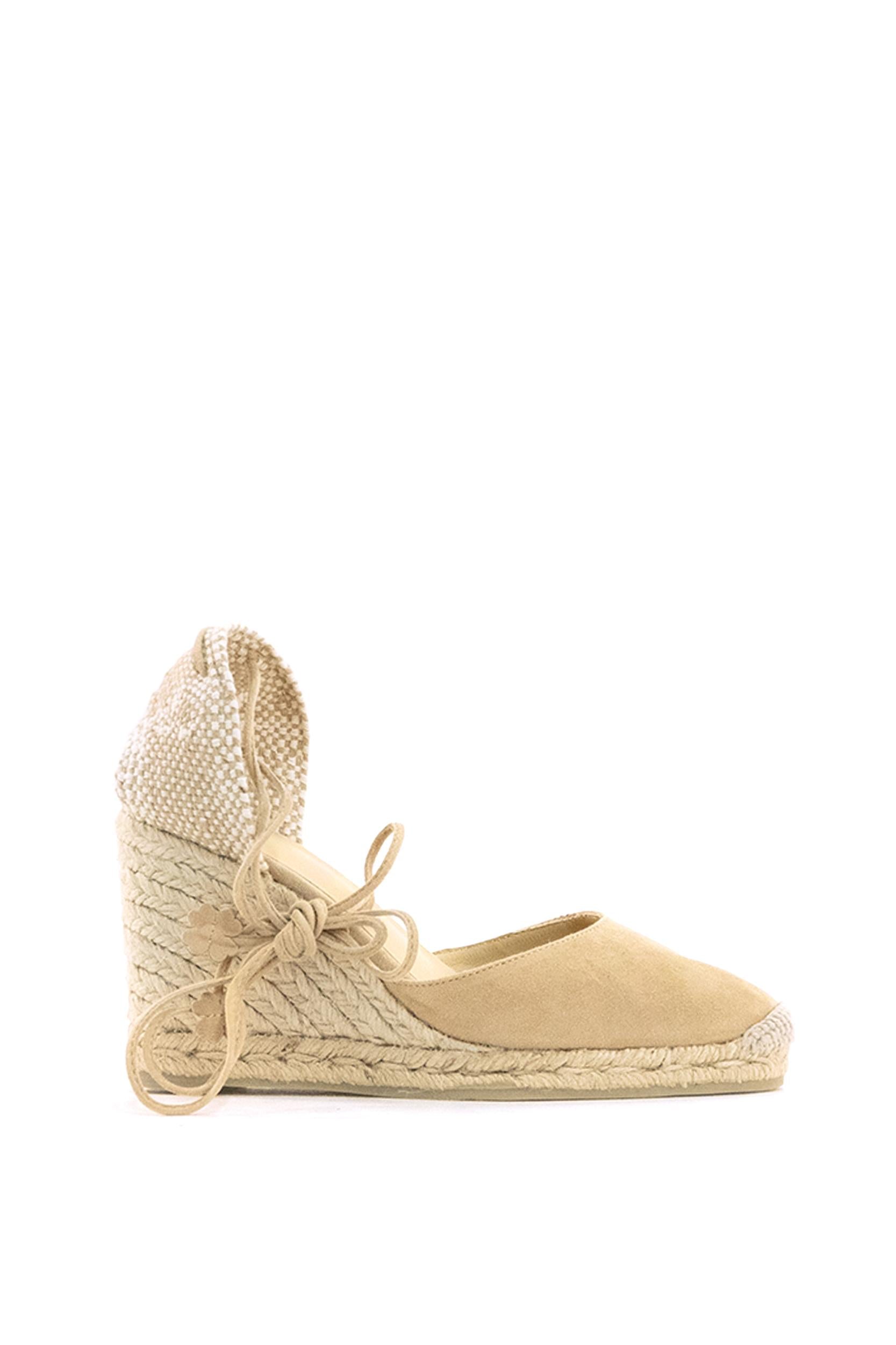 CASTANER Espadrillas con zeppa Carina in suede di colore beige