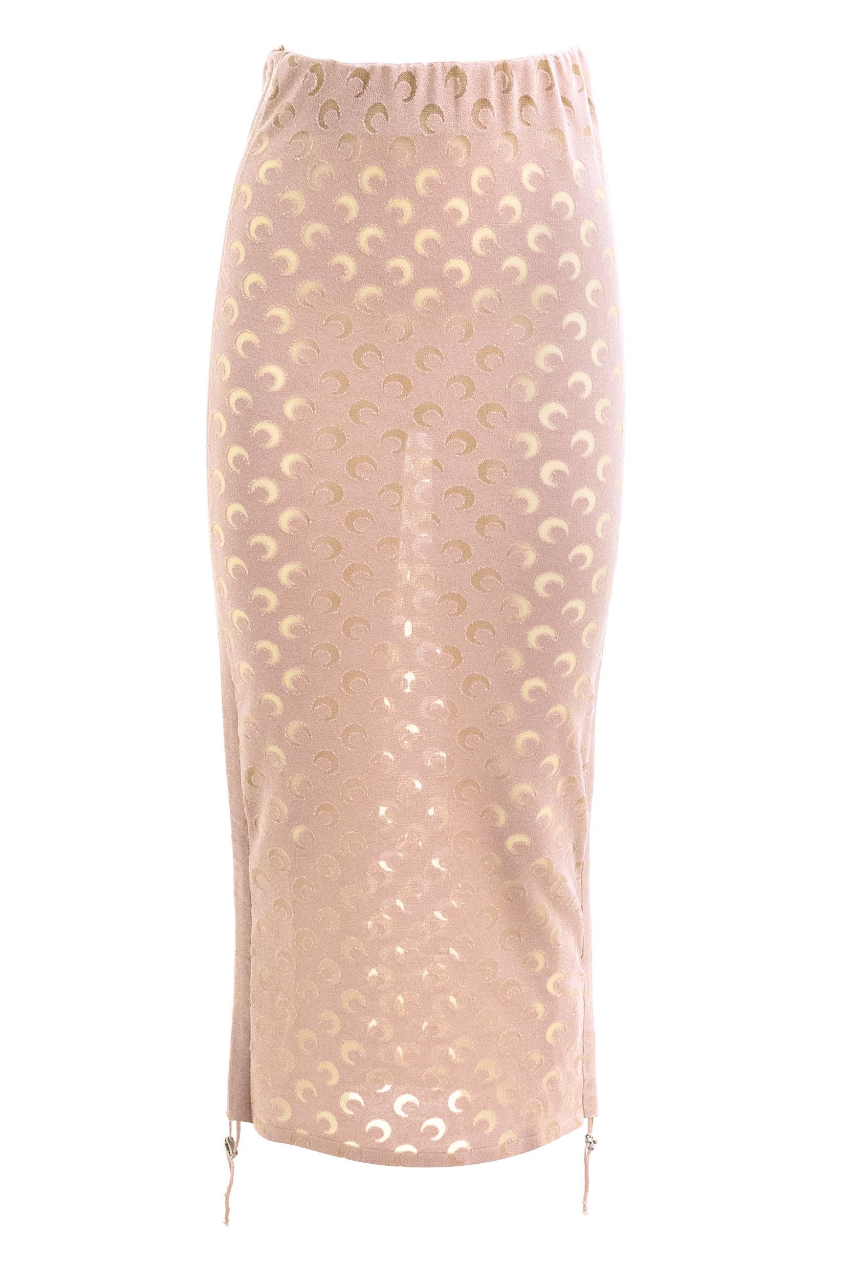 MARINE SERRE Gonna con stampa Moon di colore rosa