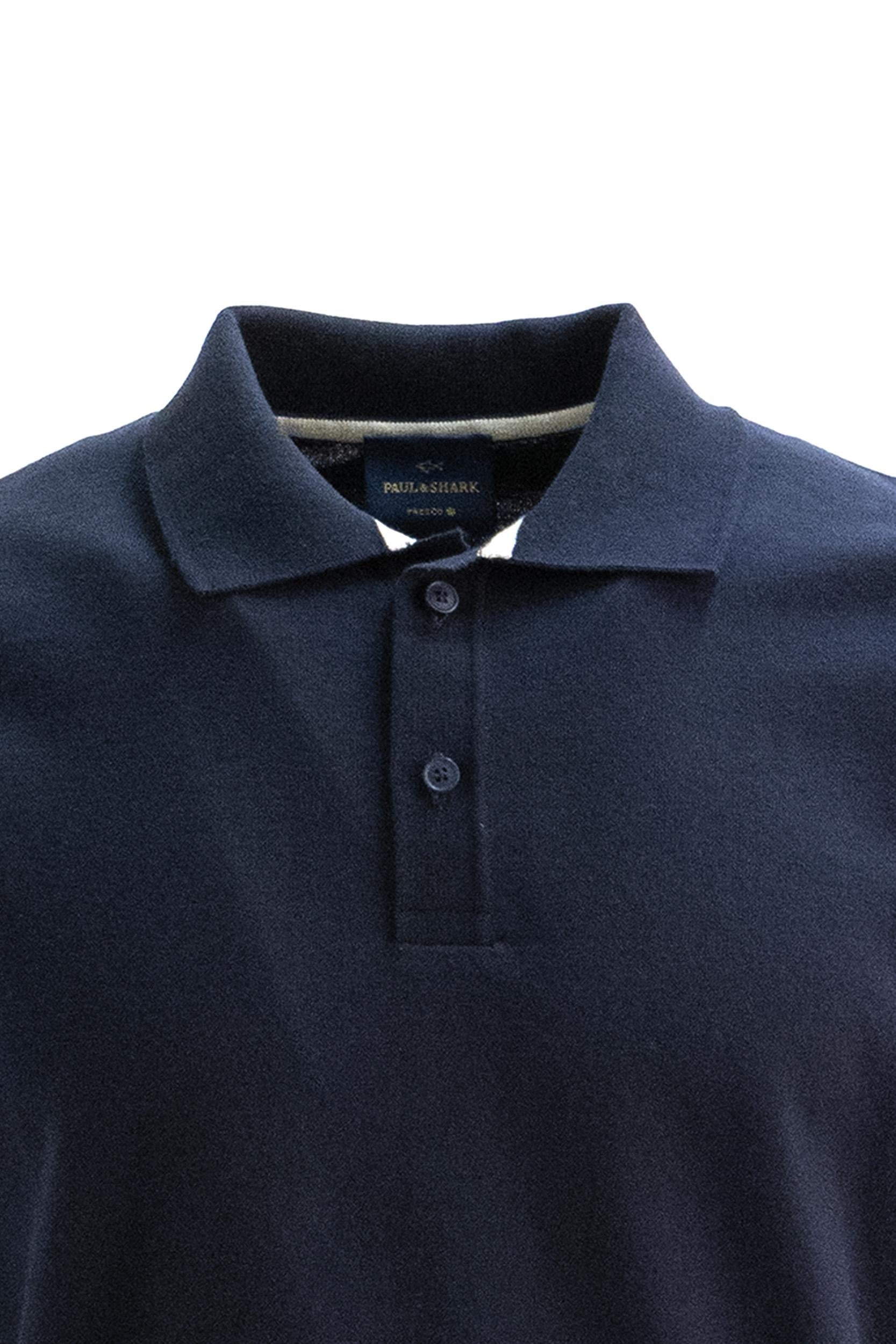 PAUL & SHARK Polo in cotone di colore blu, view 2