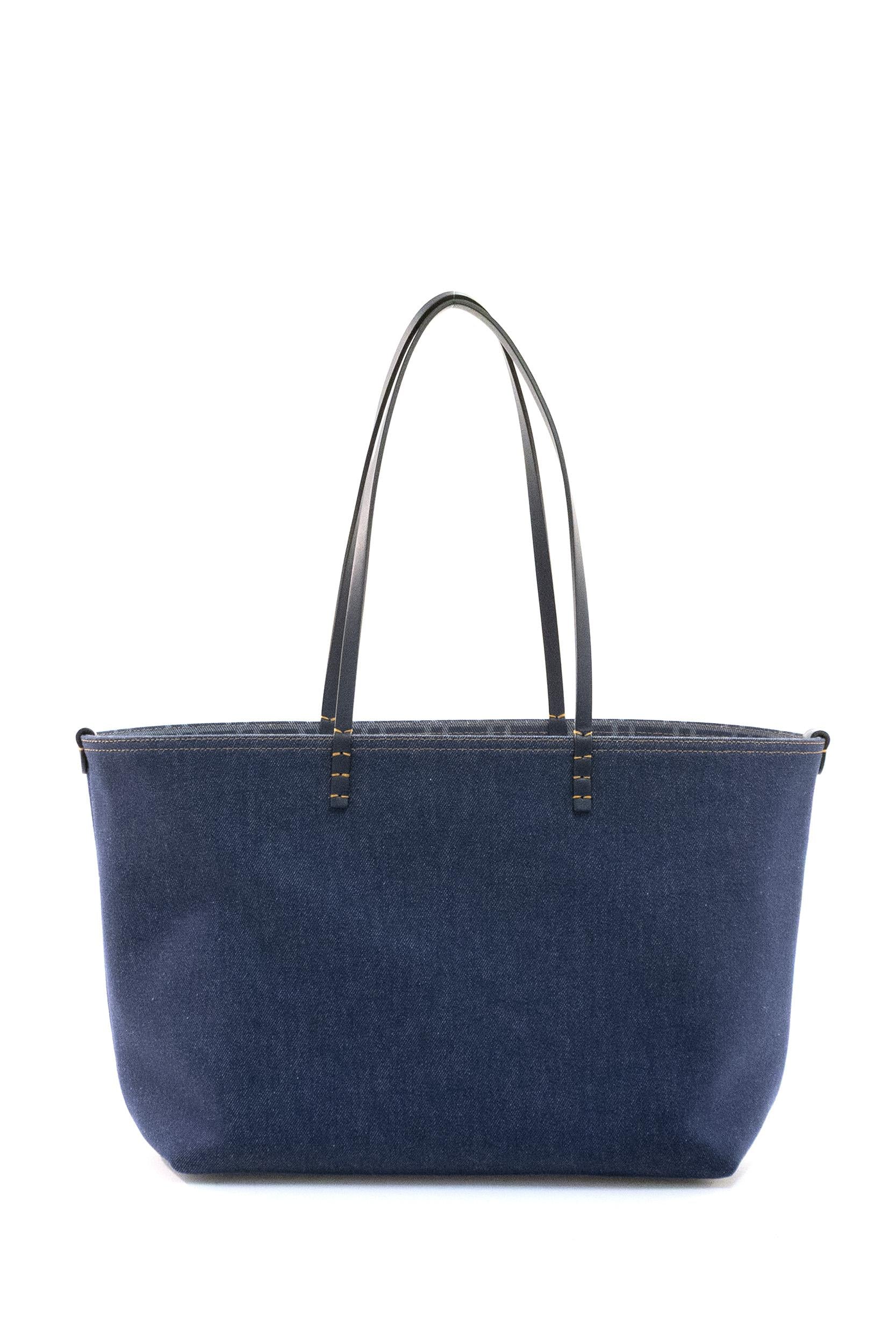 Fendi Borsa Roll reversibile in denim blu scuro