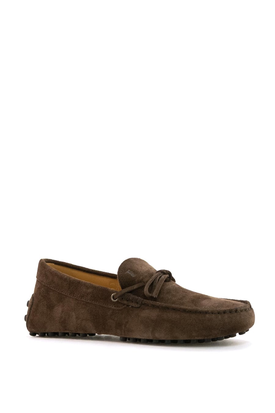 Tod's Mocassini Gommino in suede di colore marrone, view 2