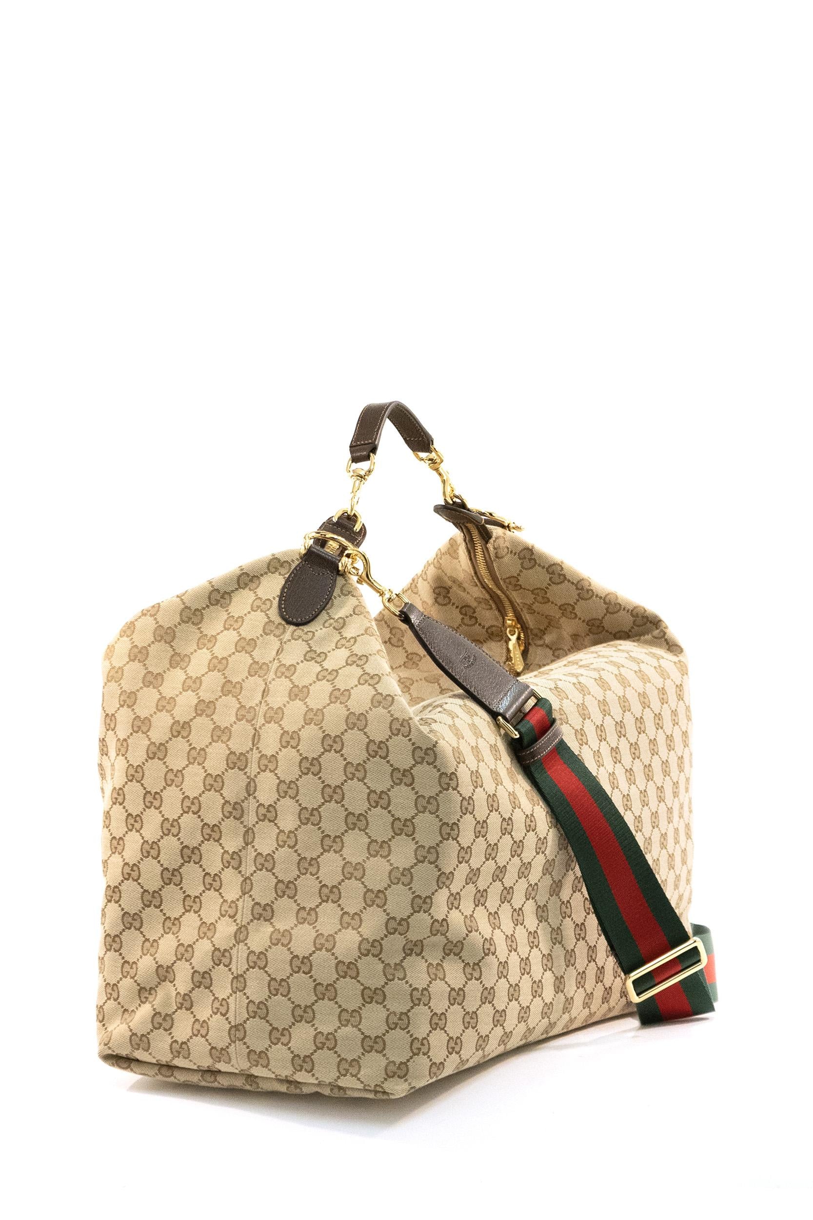 Gucci Borsa Brera in tela GG sabbia e marrone scuro, view 2