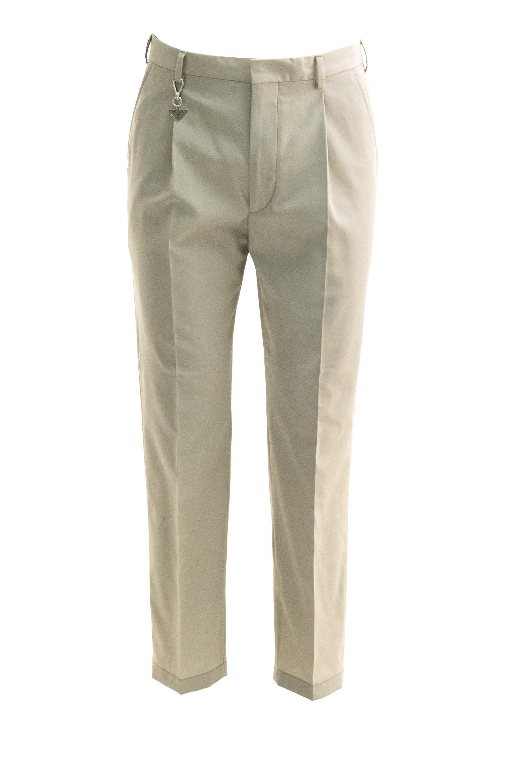 Prada Pantaloni in cotone di colore beige
