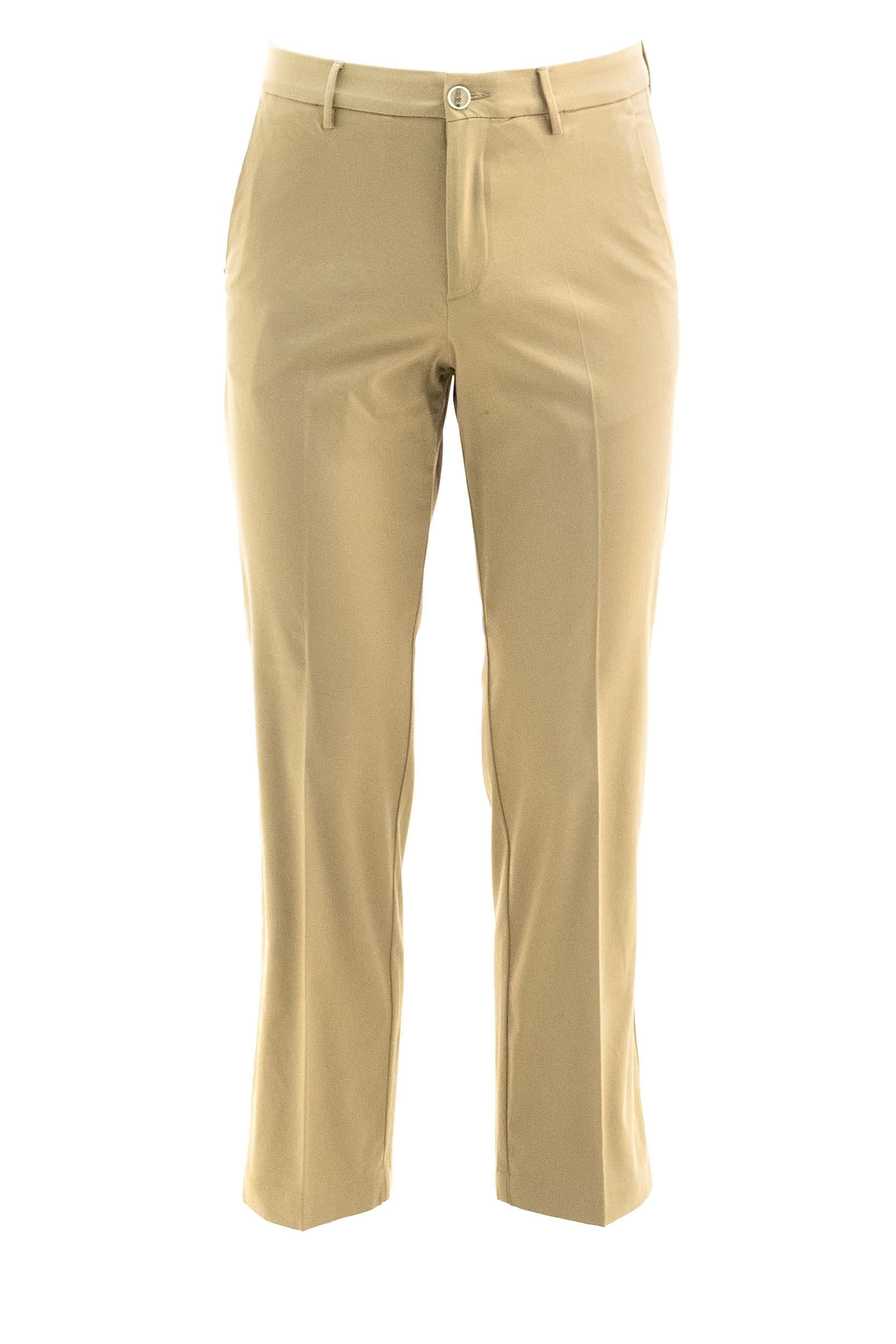CRUNA Pantaloni in cotone di colore beige