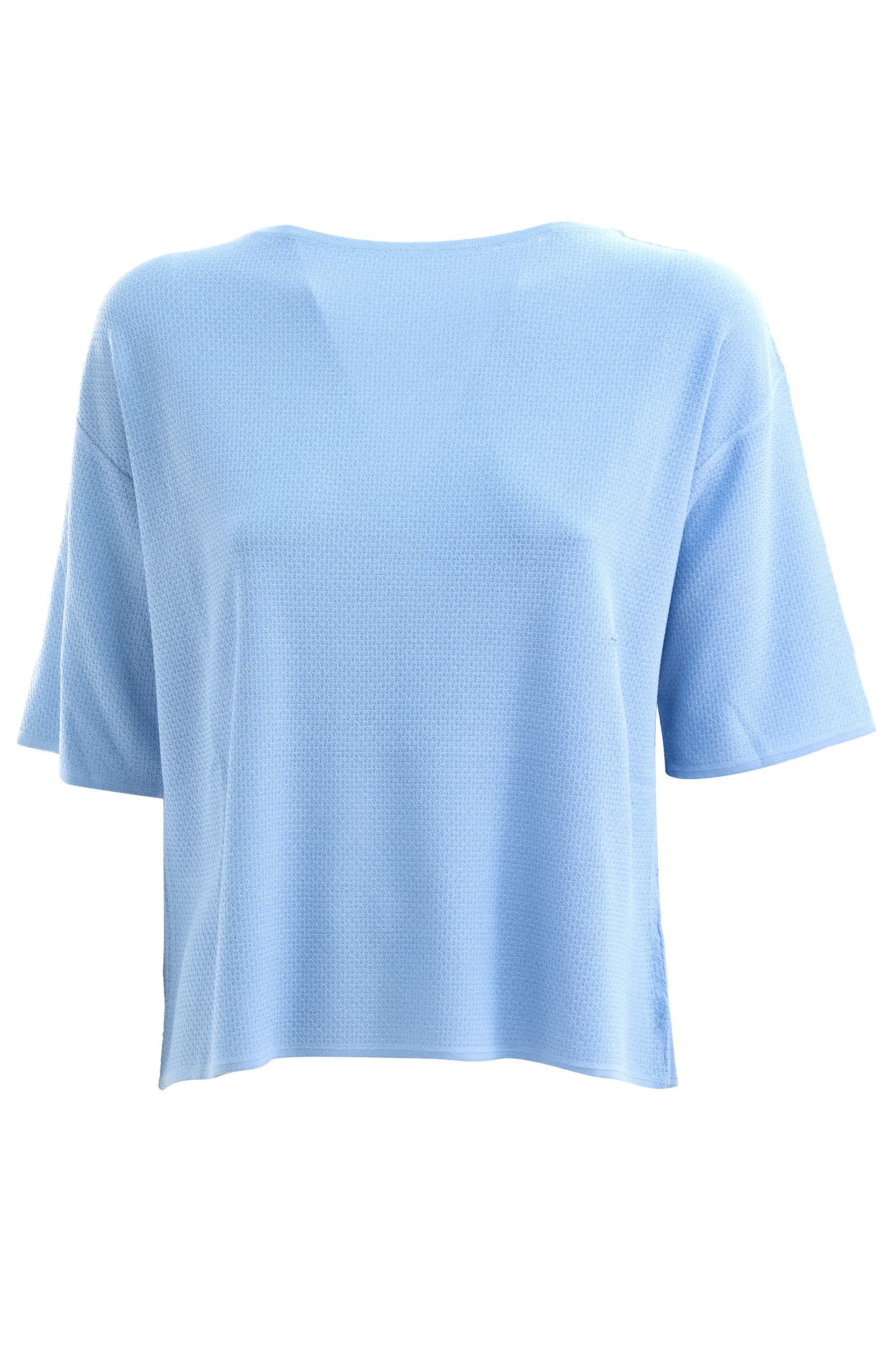 BASE T-shirt in viscosa di colore azzurro