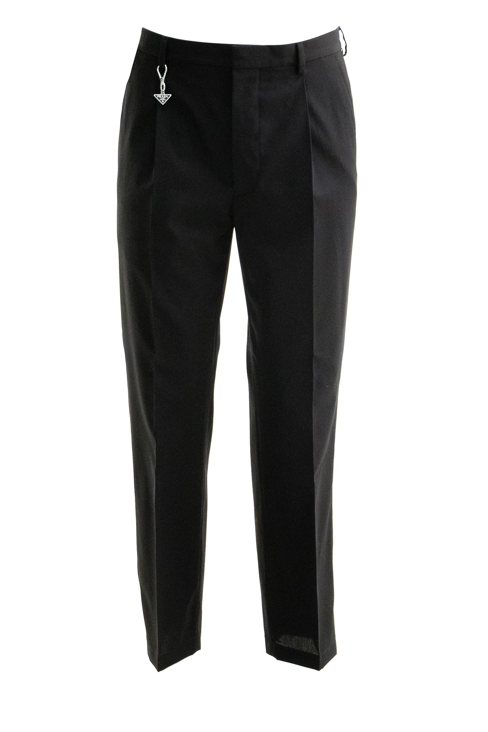 Prada Pantaloni in cotone di colore nero