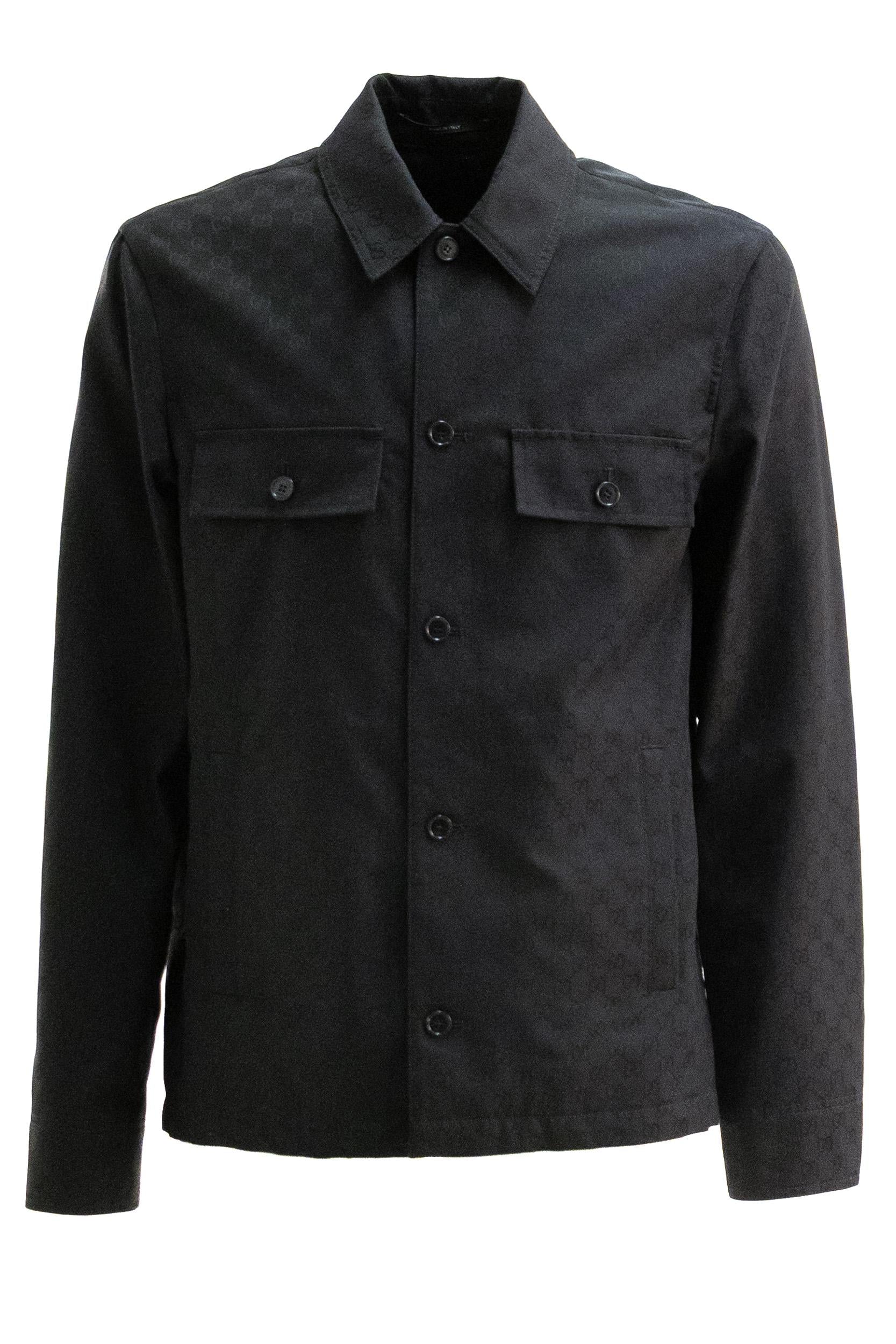 Gucci Giacca in cotone GG di colore nero