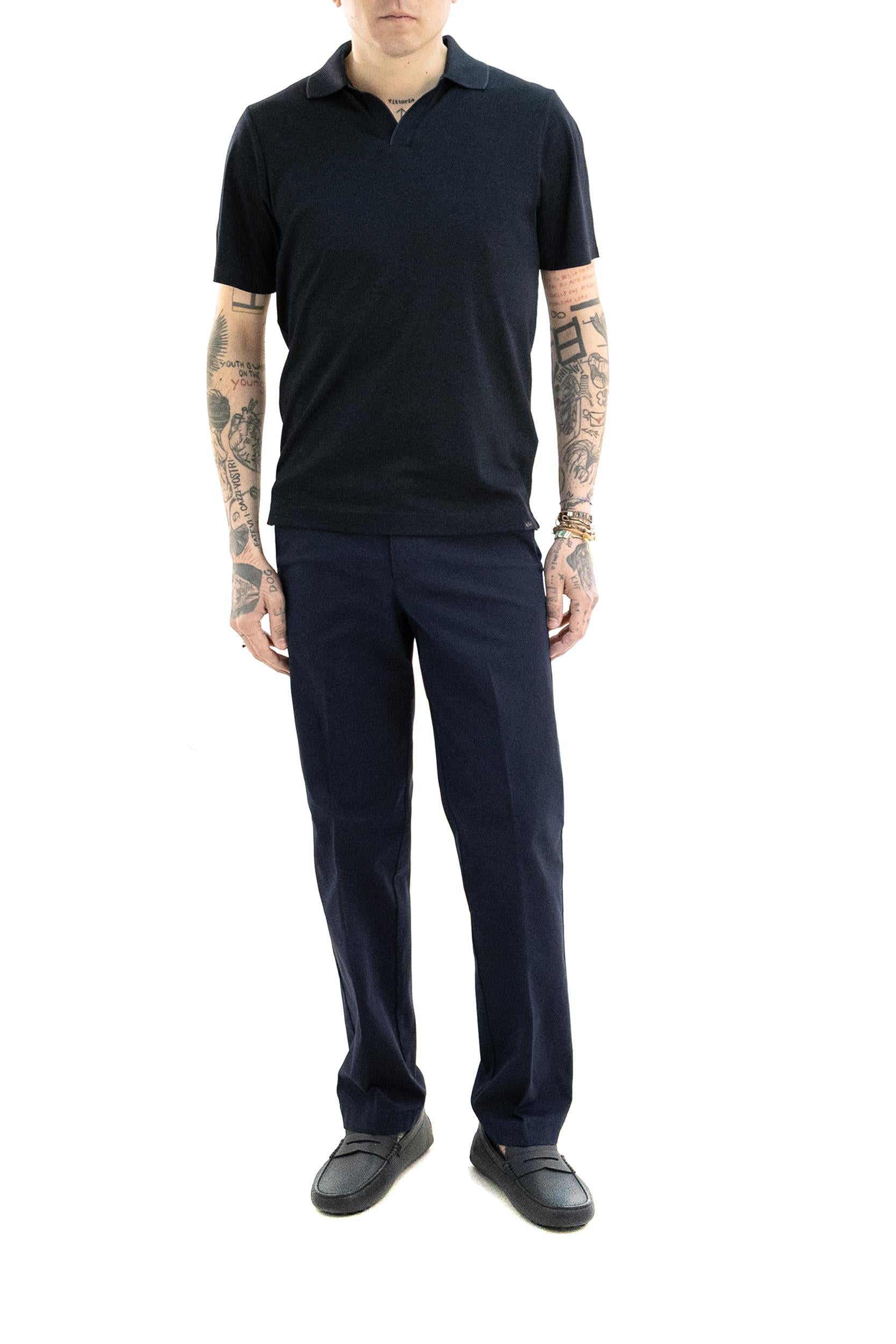 CRUNA Pantaloni in cotone di colore blu, view 2