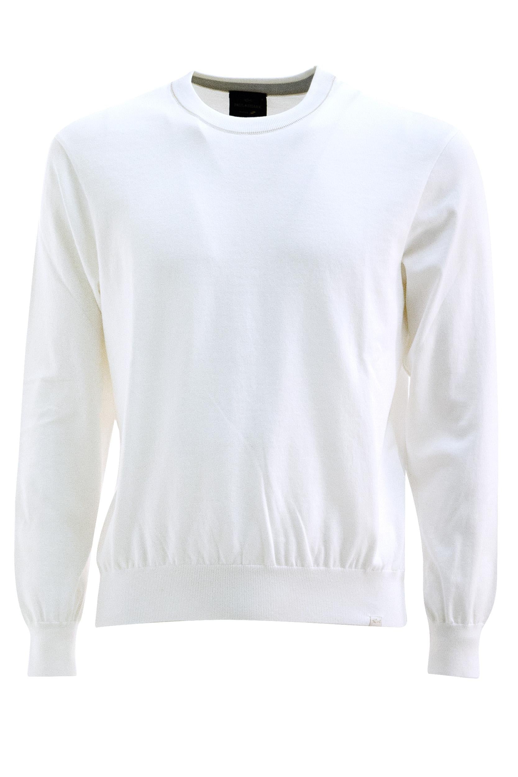 PAUL & SHARK Pullover in cotone di colore bianco
