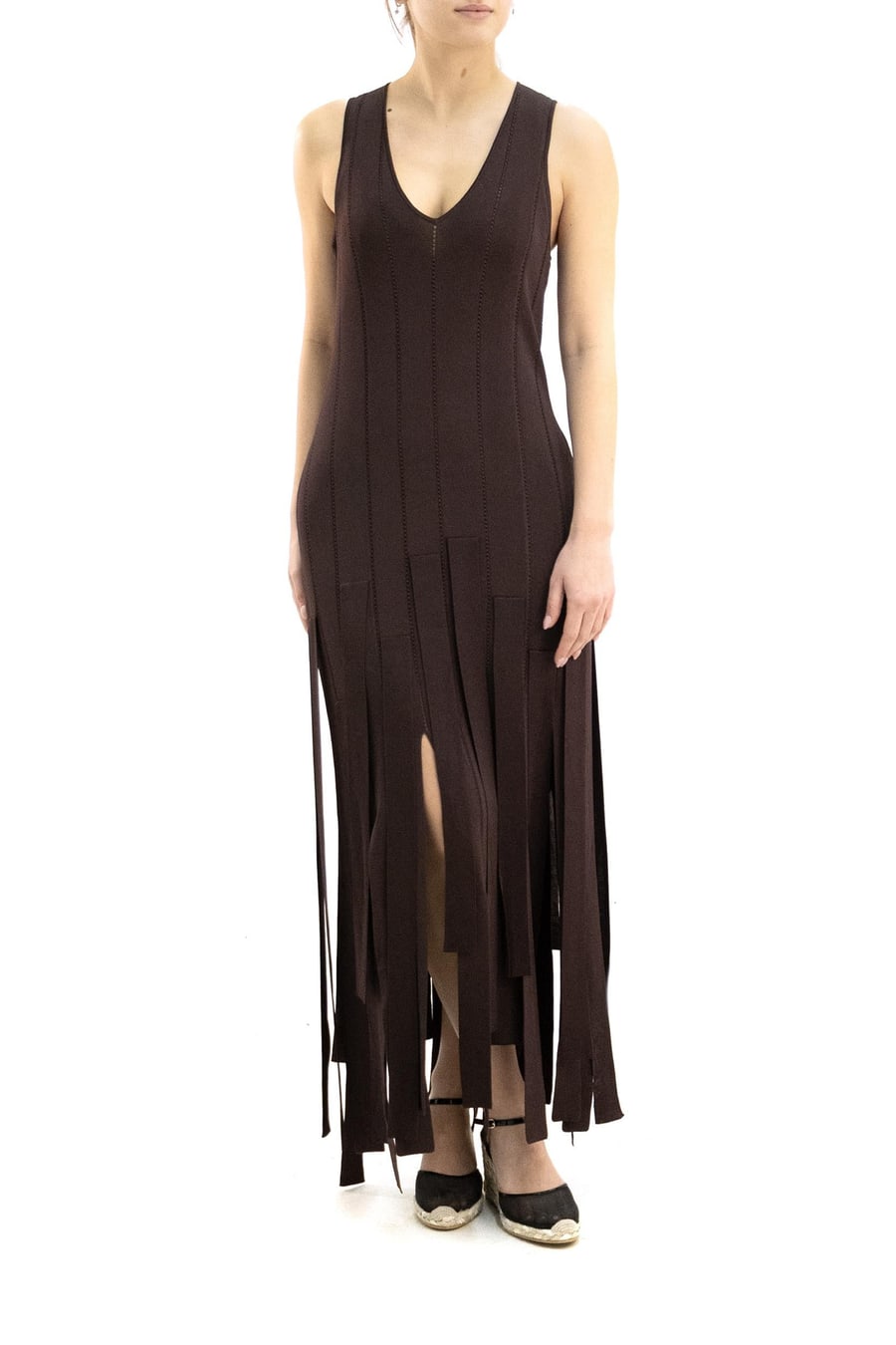 Zimmermann Abito midi Luna con frange di colore marrone, view 2