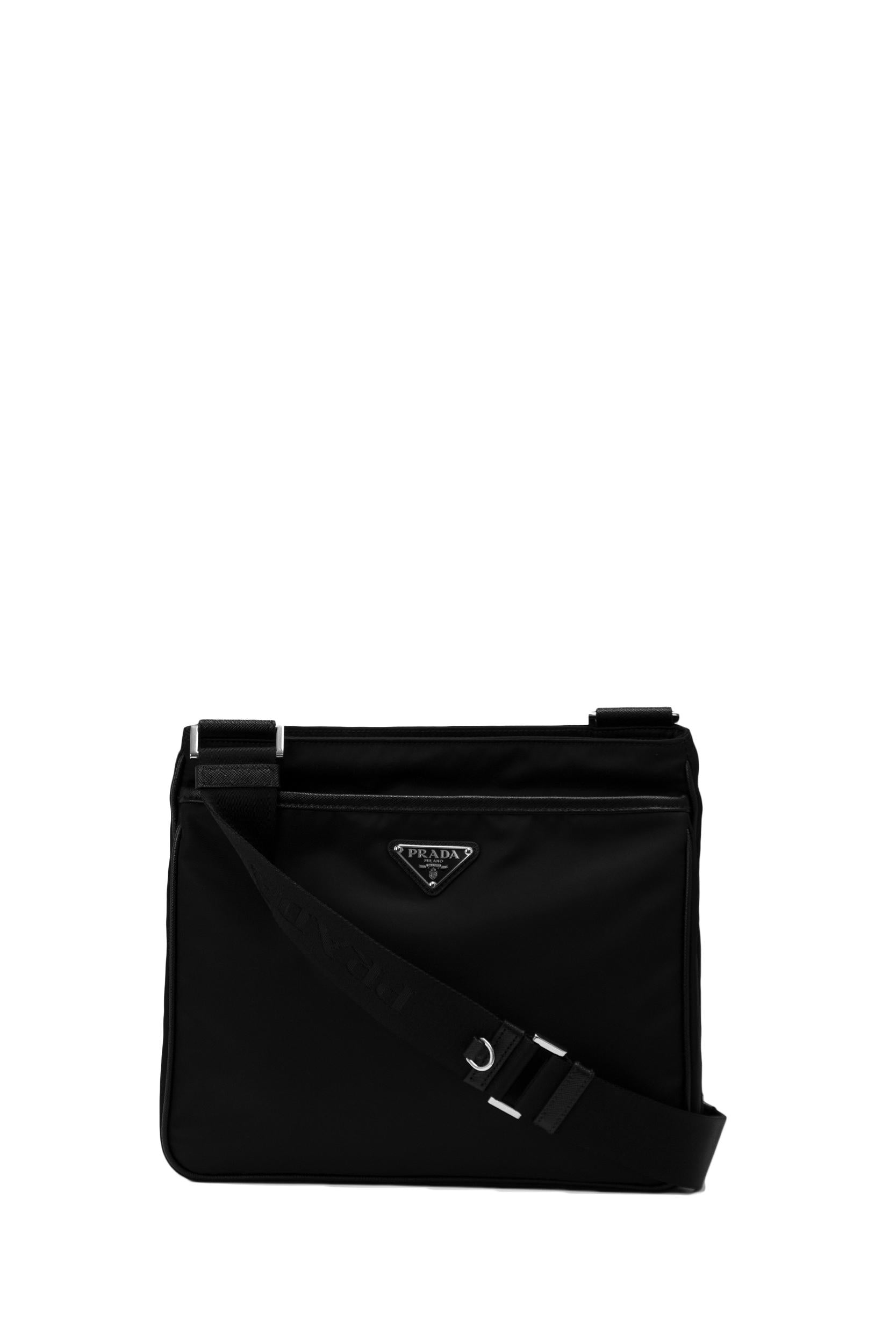 Prada Borsa a tracolla in Re-Nylon di colore nero