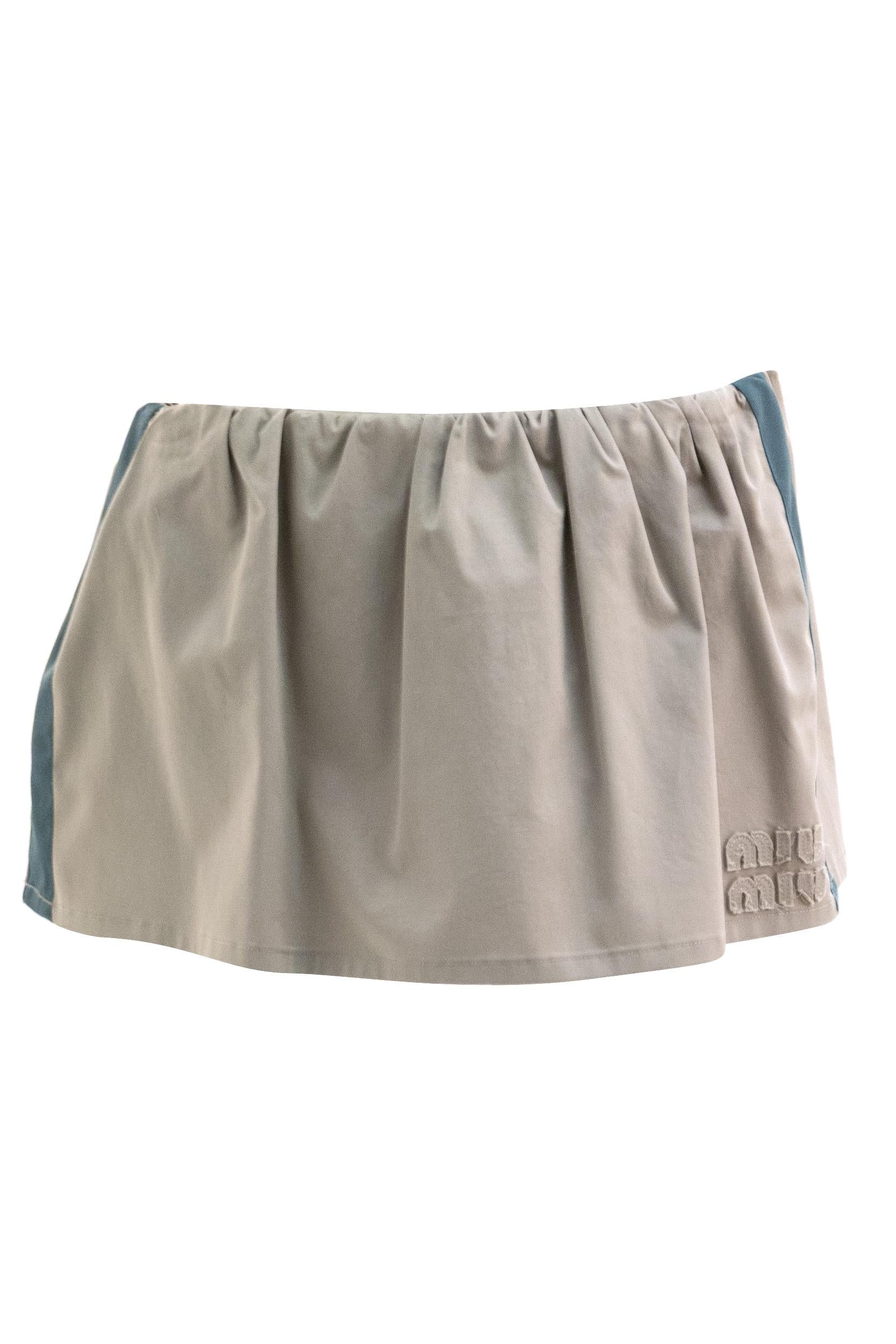 Miu Miu Minigonna in twill washed color kaki