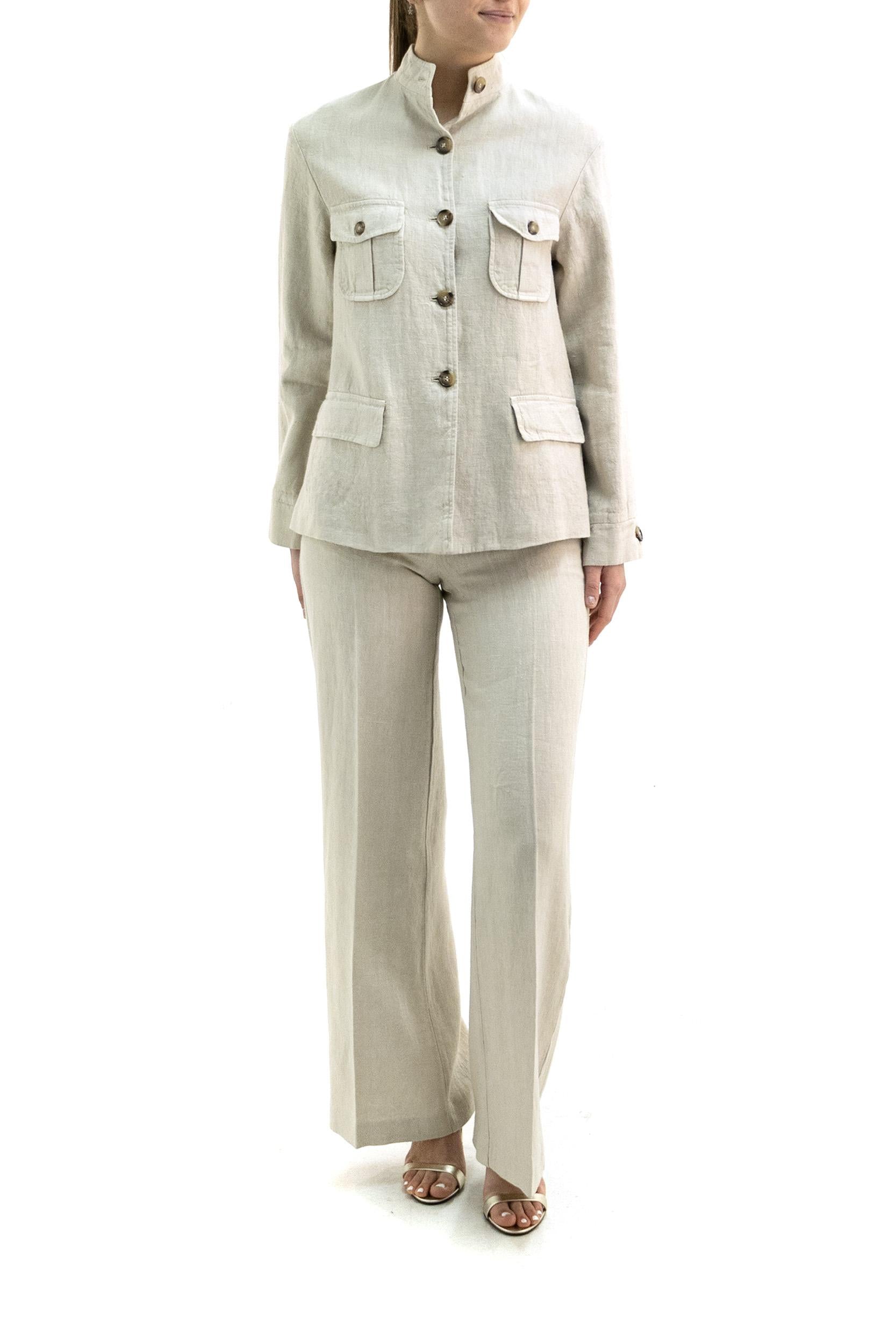 KILTIE Giacca in lino di colore beige, view 2