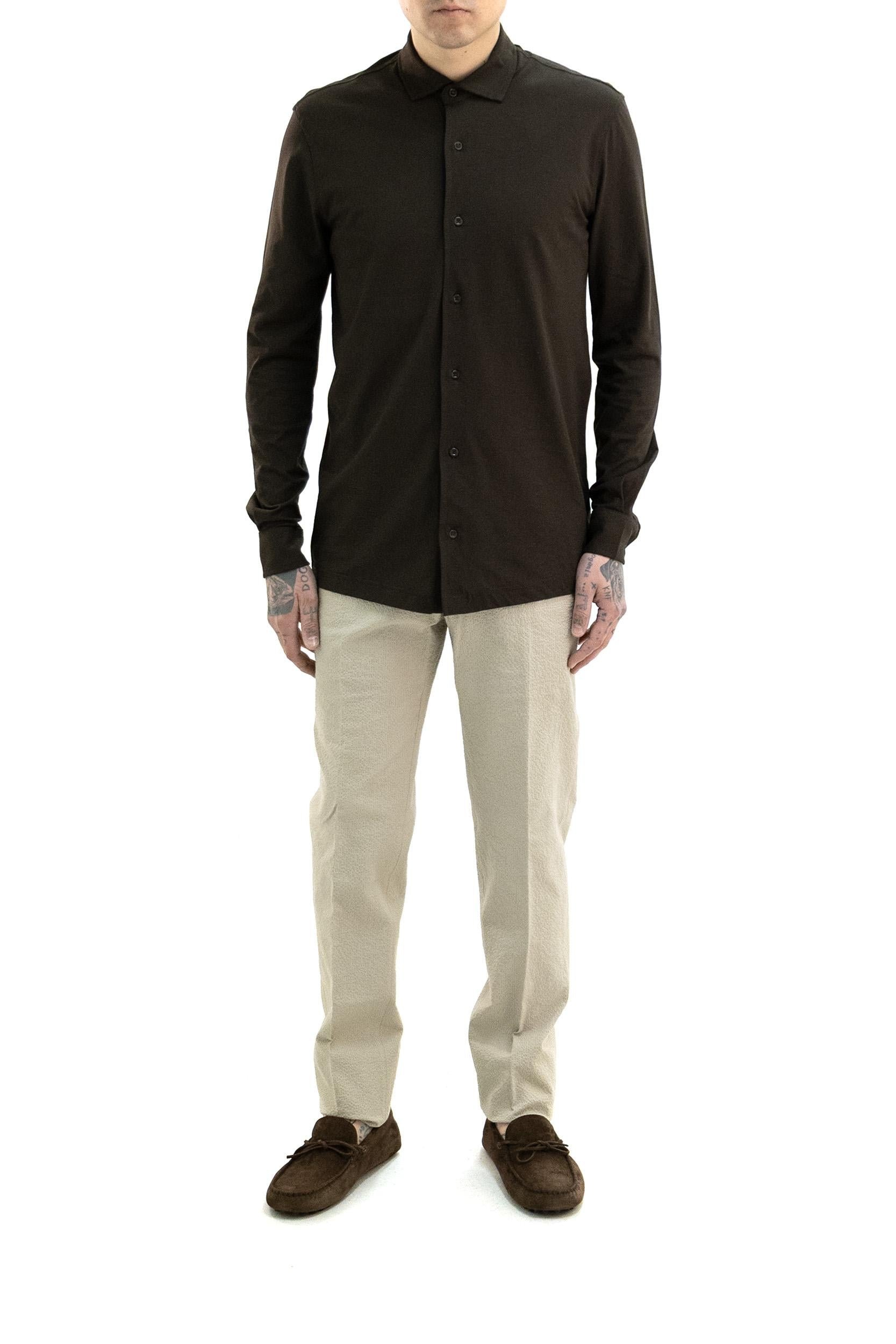 KIred Camicia in cotone di colore marrone, view 2