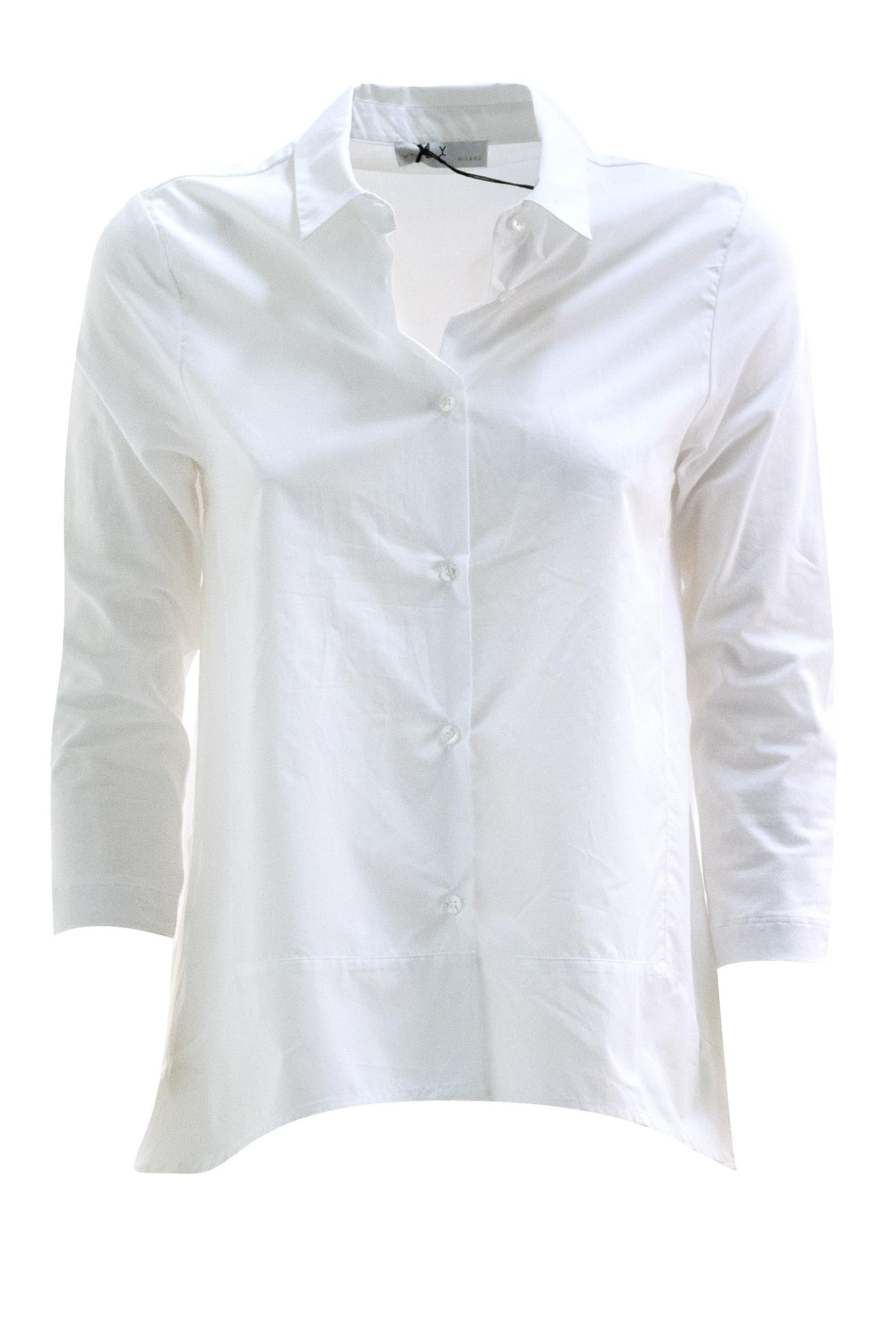 WHY CI Camicia in cotone di colore bianco