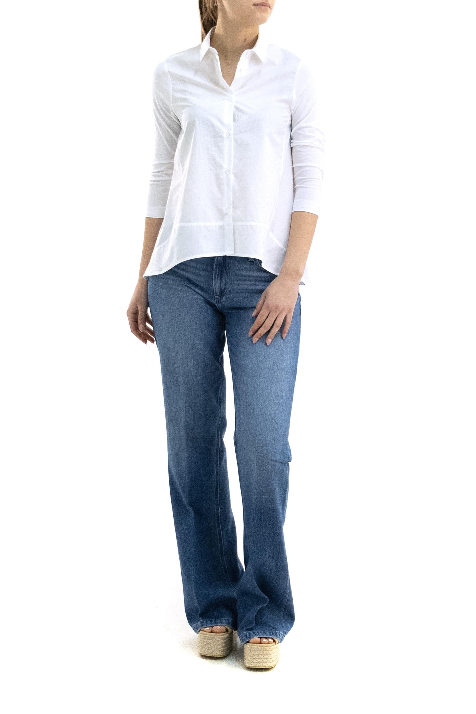 WHY CI Camicia in cotone di colore bianco, view 2