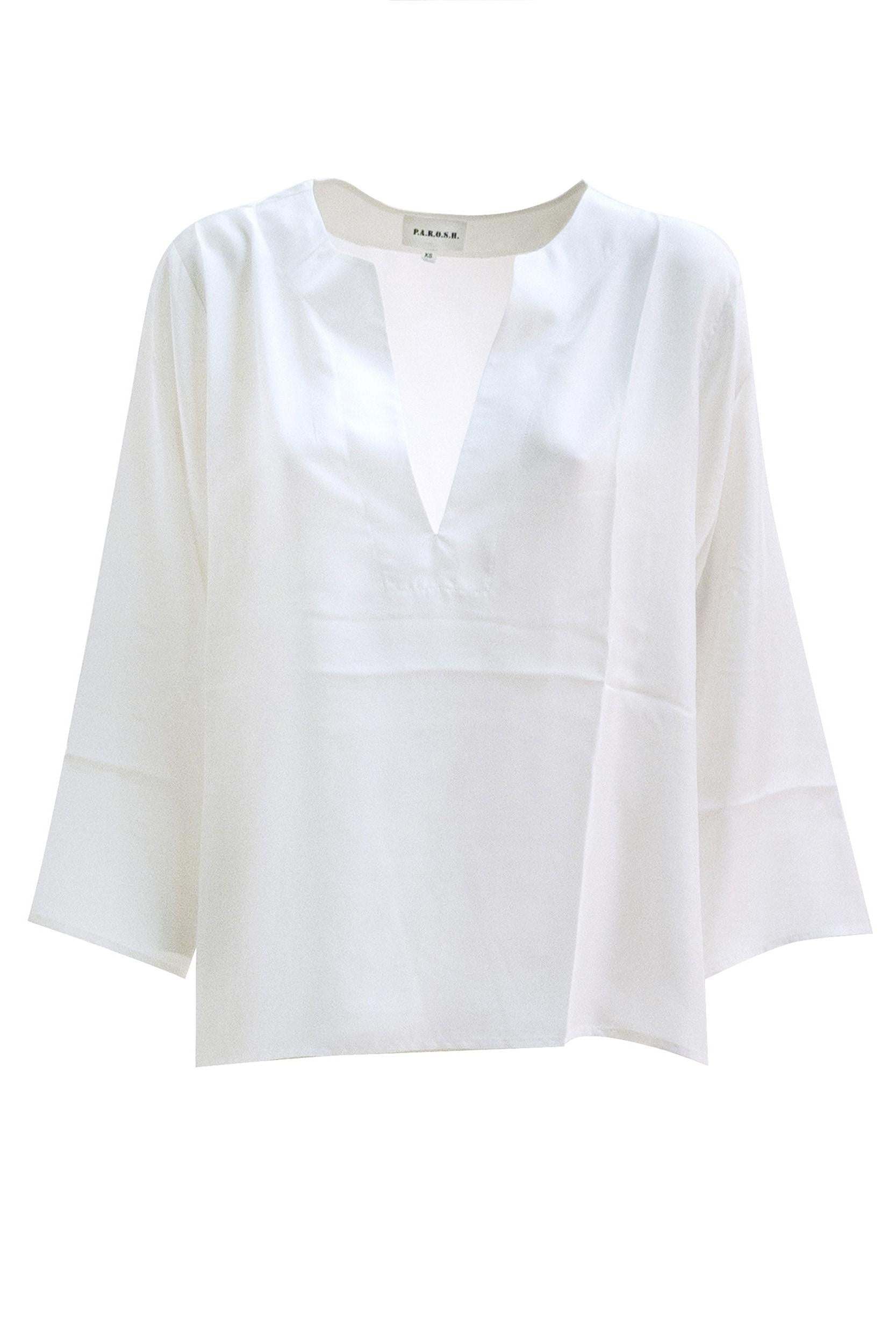 P.A.R.O.S.H. Blusa in seta di colore bianco