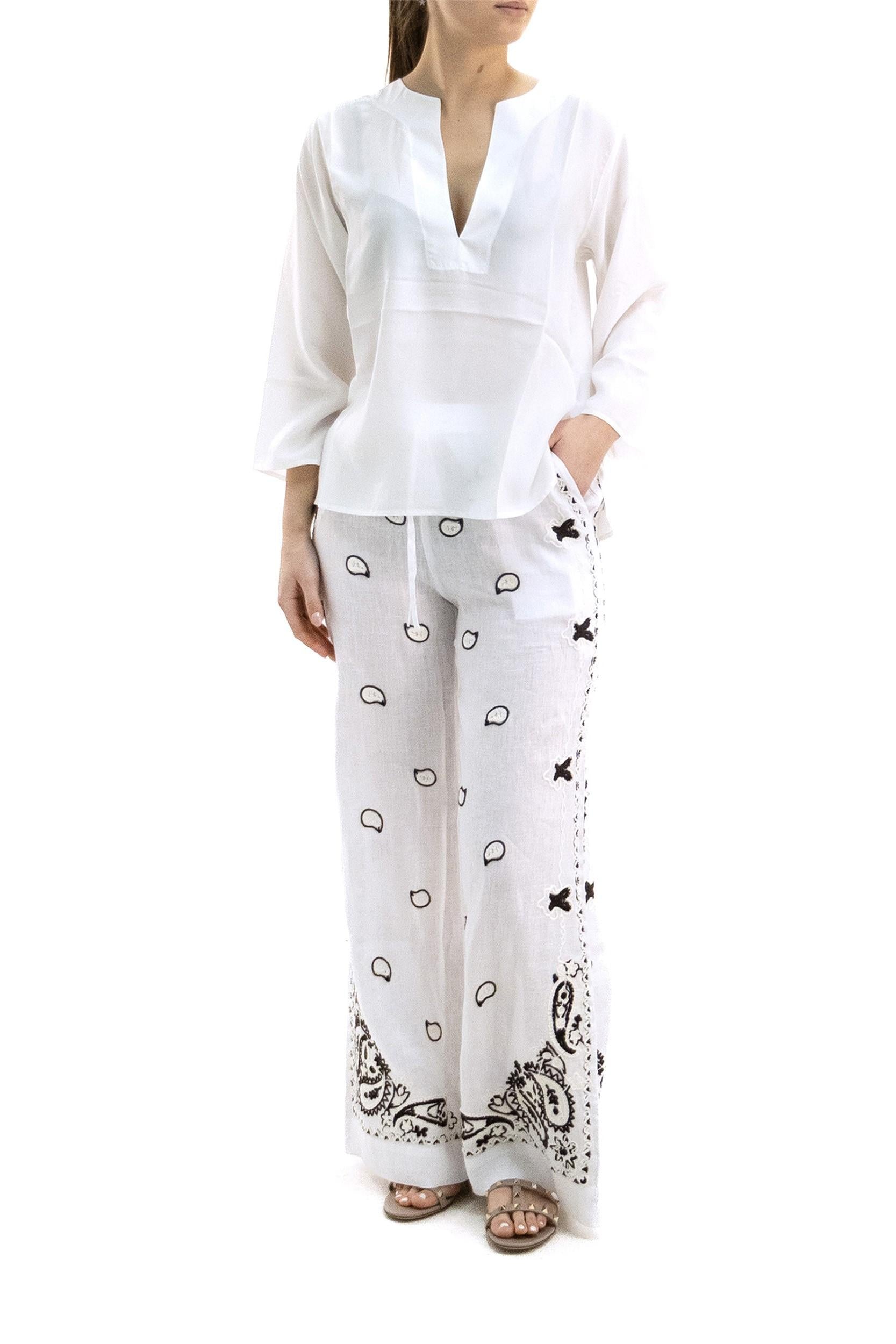 P.A.R.O.S.H. Blusa in seta di colore bianco, view 2