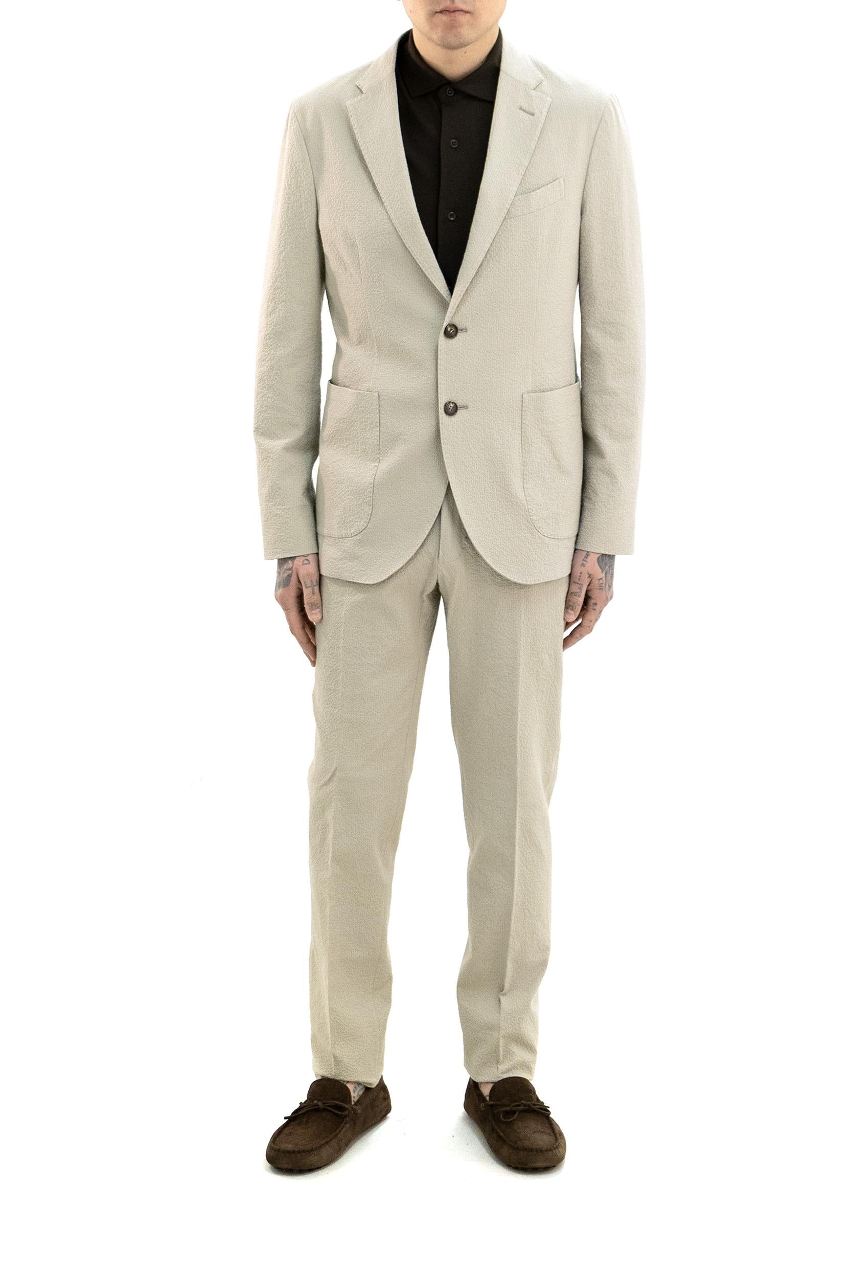 INCOTEX Pantaloni in seersucker color beige, view 2