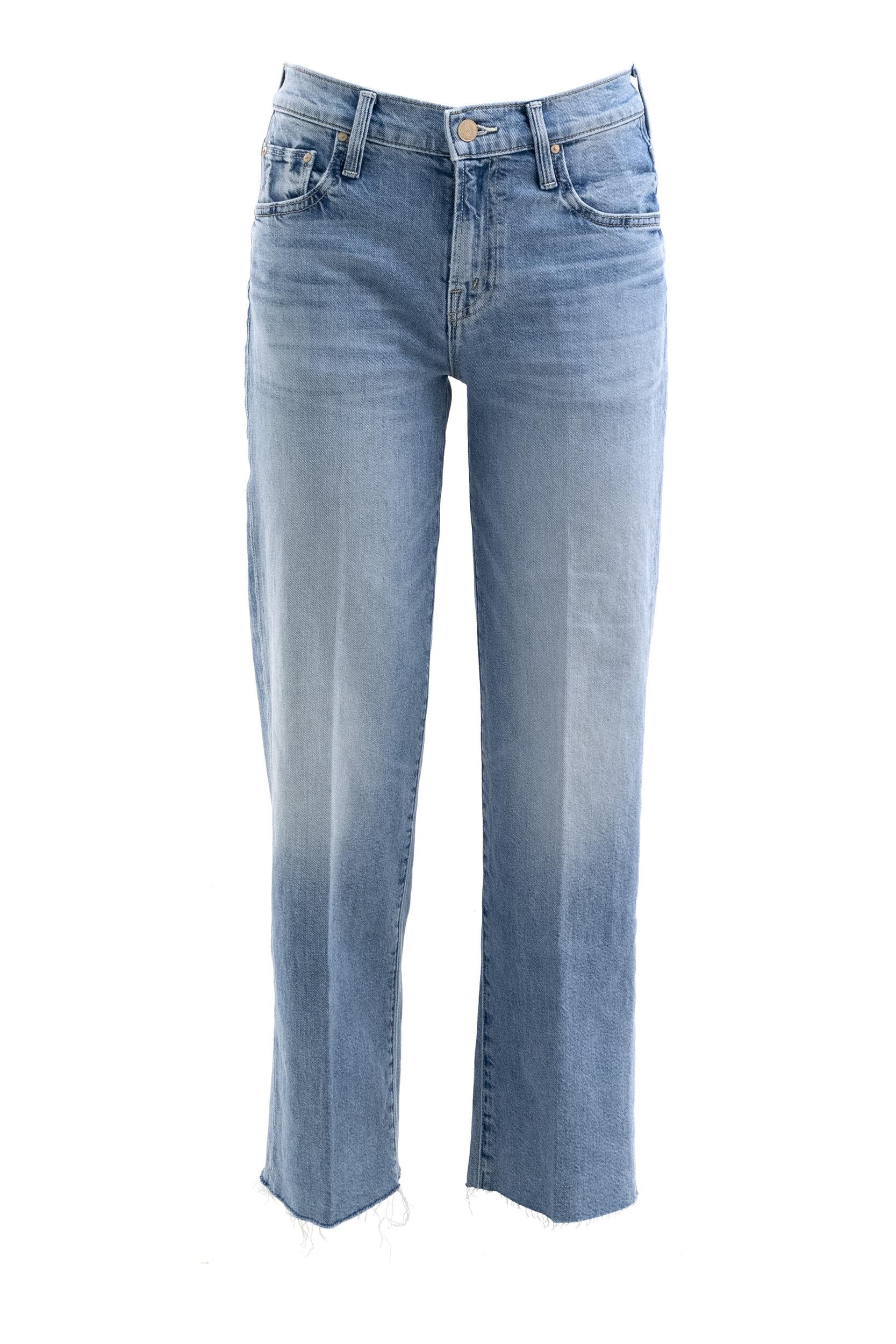 MOTHER Jeans in denim di cotone di colore azzurro