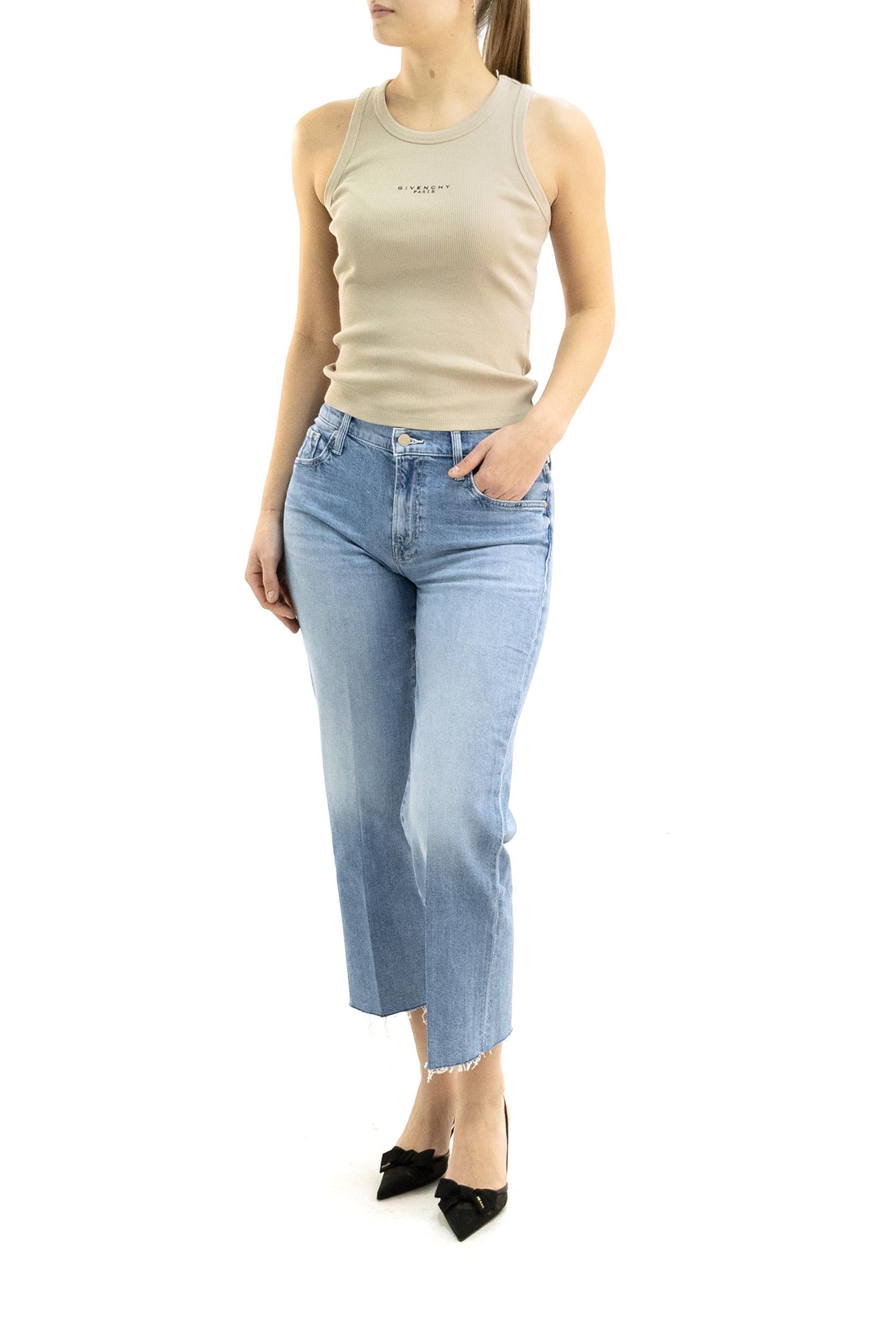 MOTHER Jeans in denim di cotone di colore azzurro, view 2