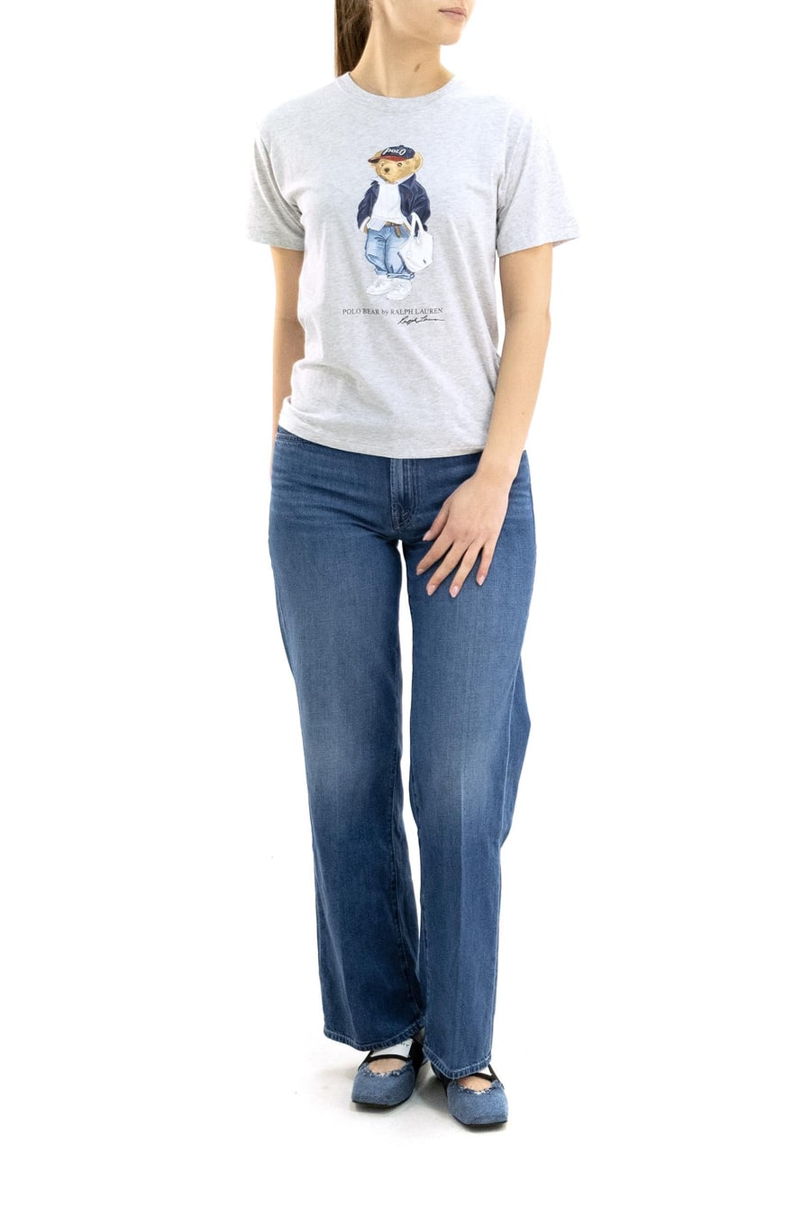MOTHER Jeans a Gamba Ampia in Denim di Cotone, view 2