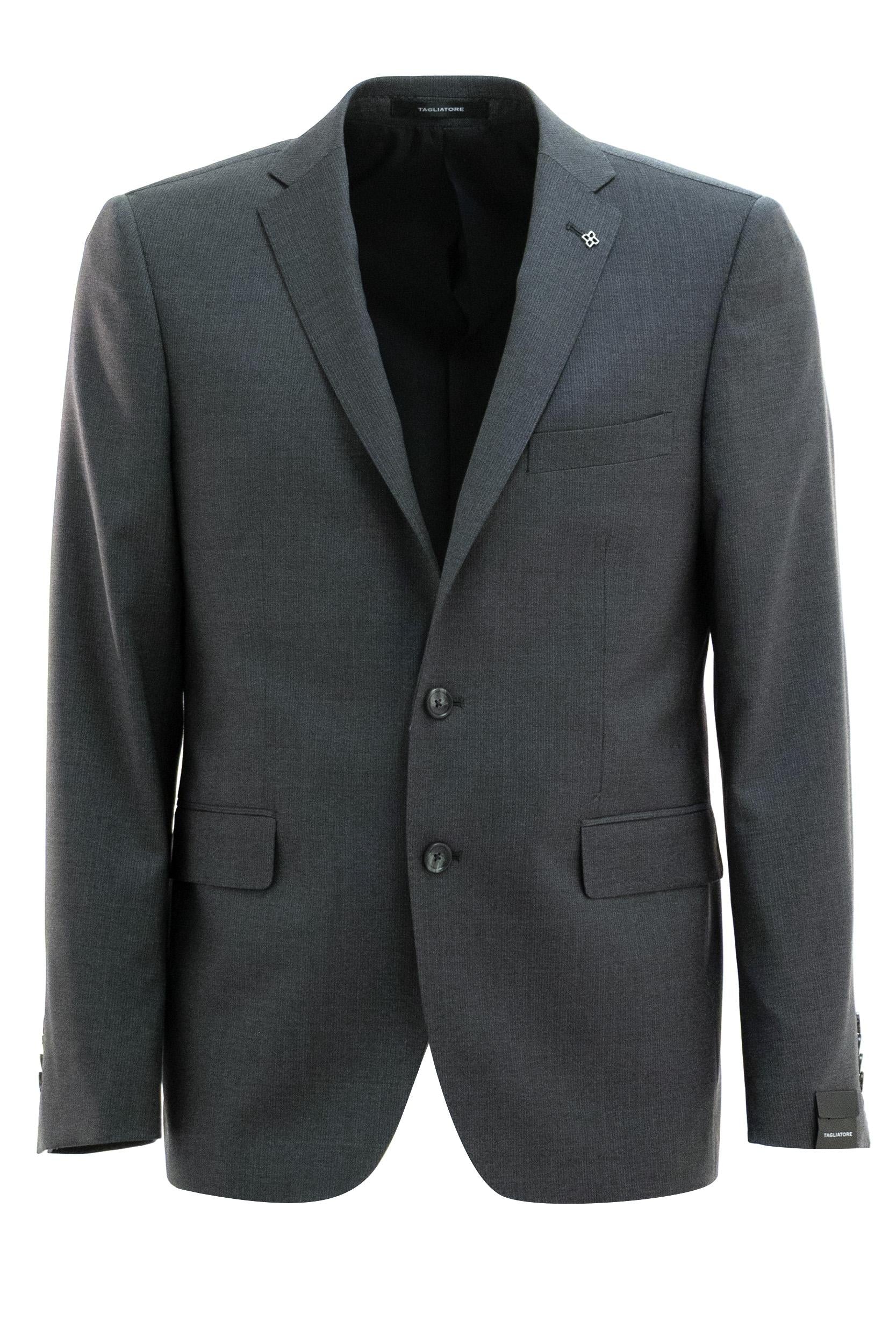 Tagliatore Abito rigato monopetto in lana di colore grigio