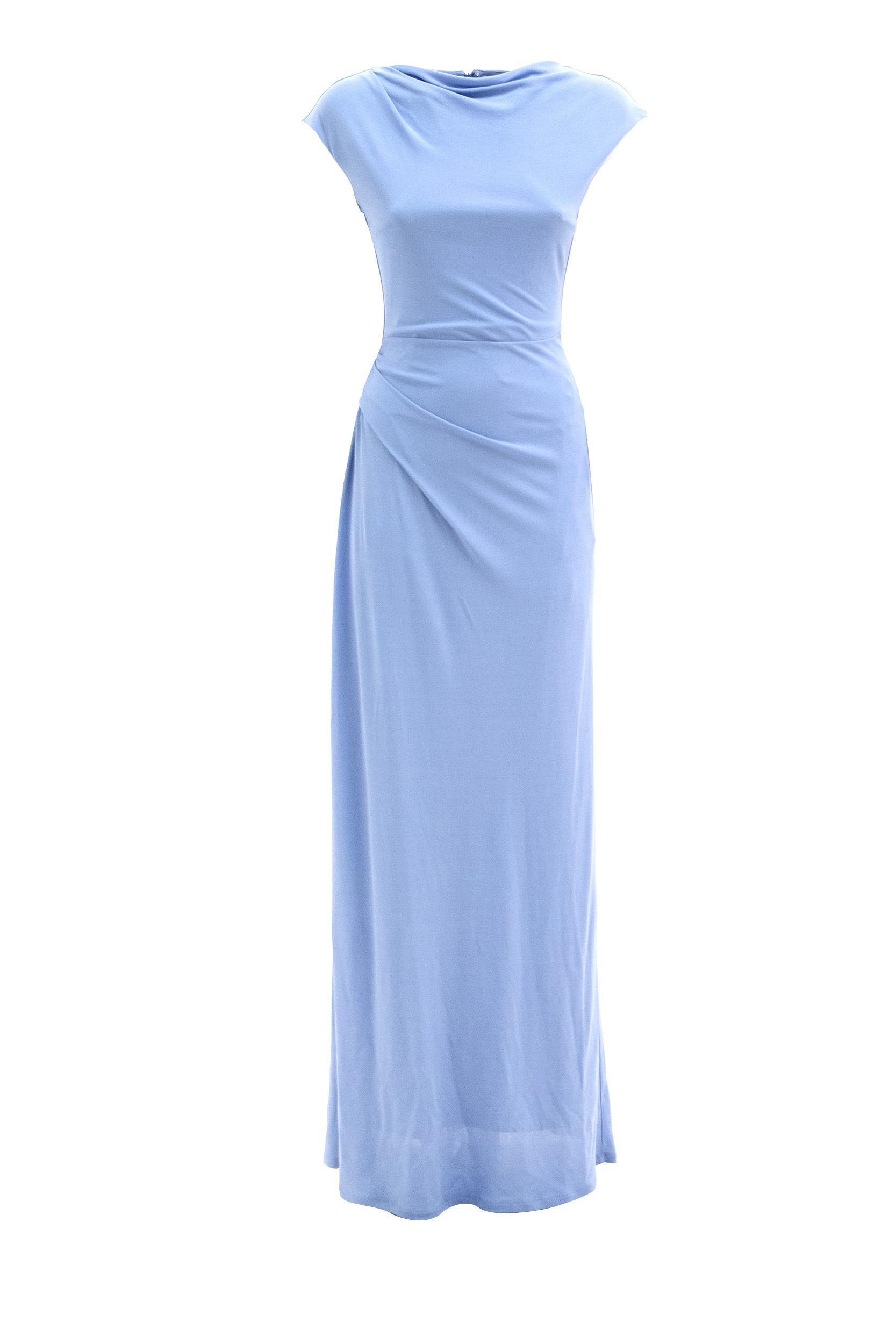 ERDEM Abito lungo in jersey di crêpe color azzurro