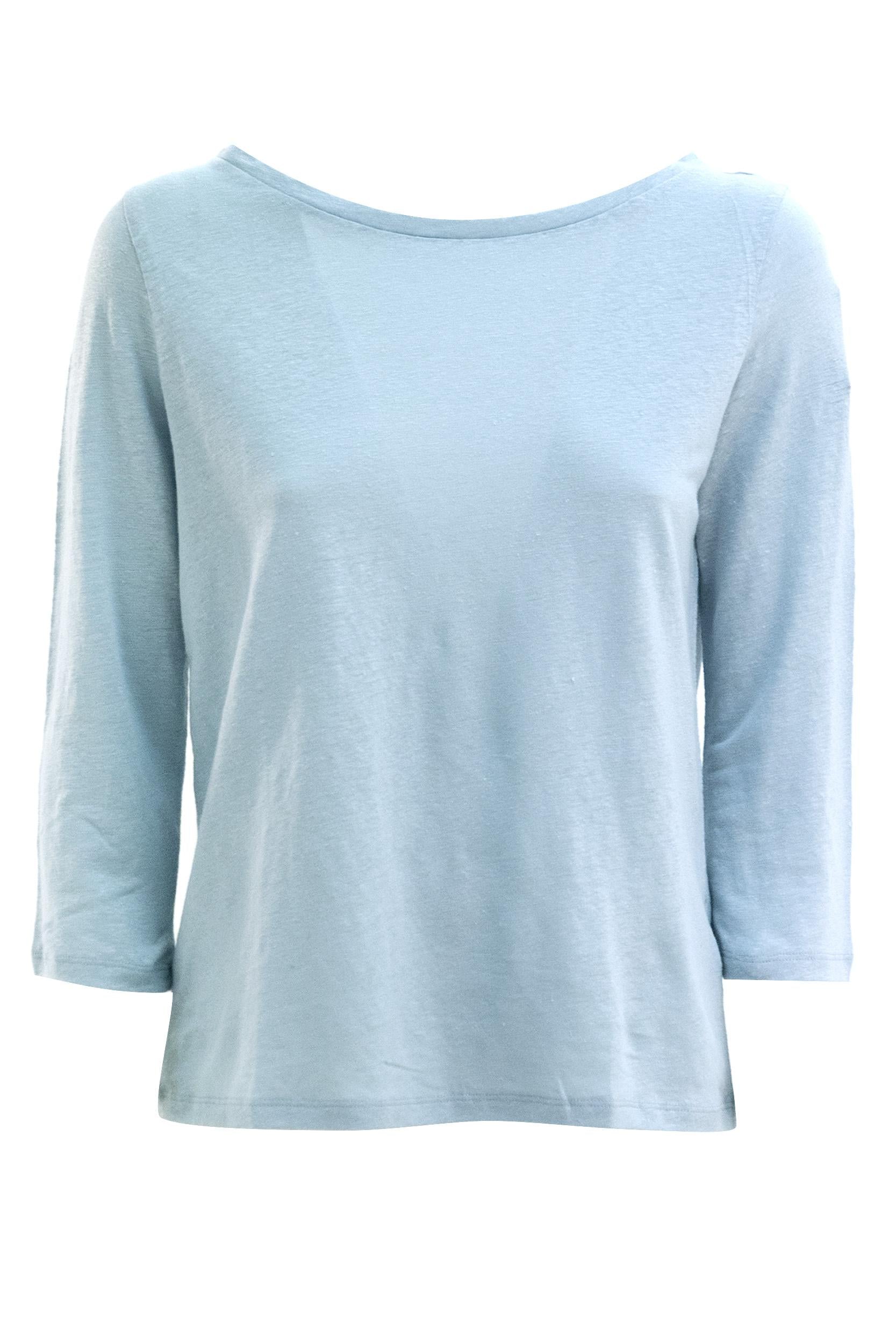 MAJESTIC T-shirt in lino di colore bianco