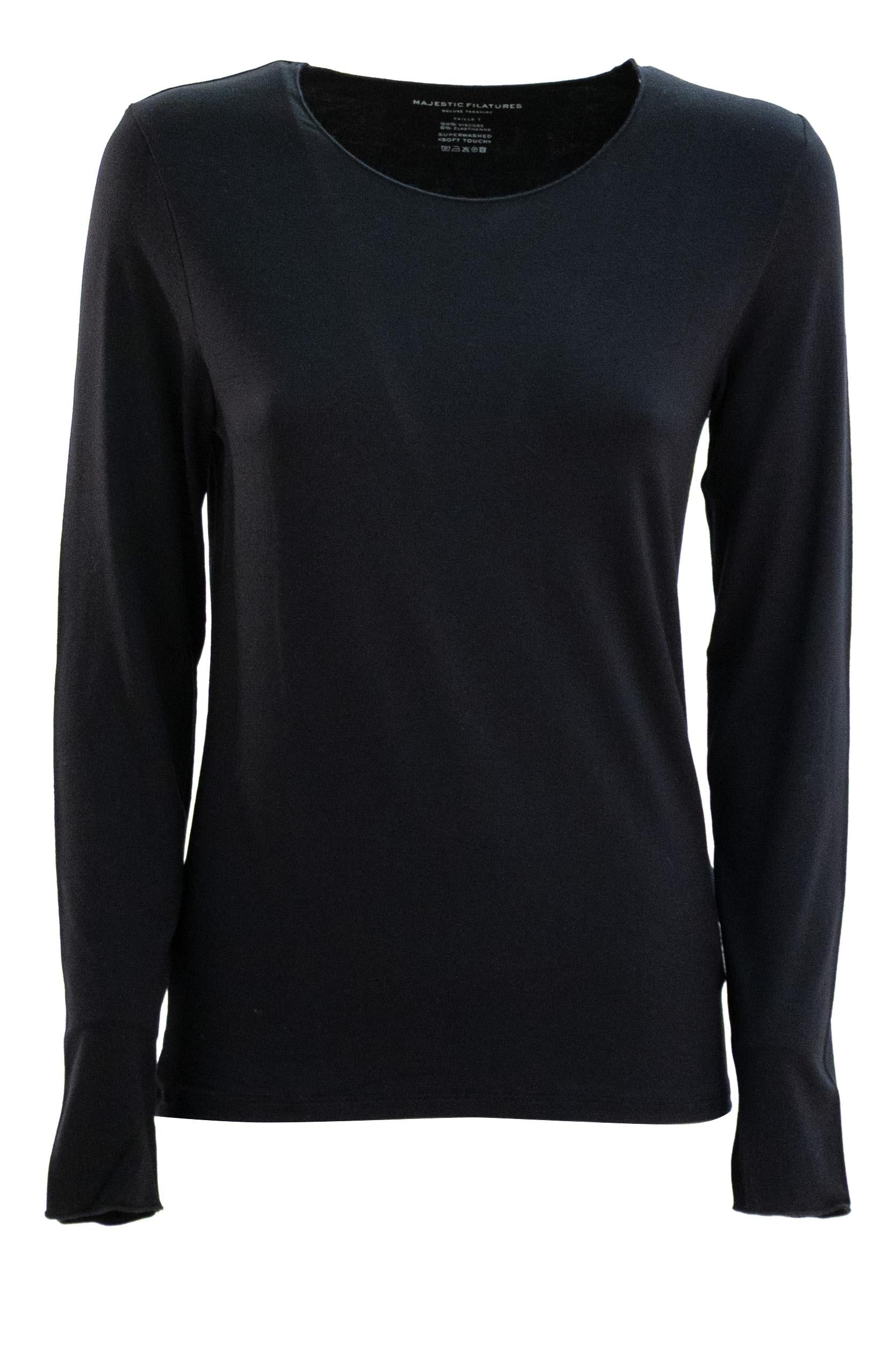 MAJESTIC T-shirt in viscosa di colore blu
