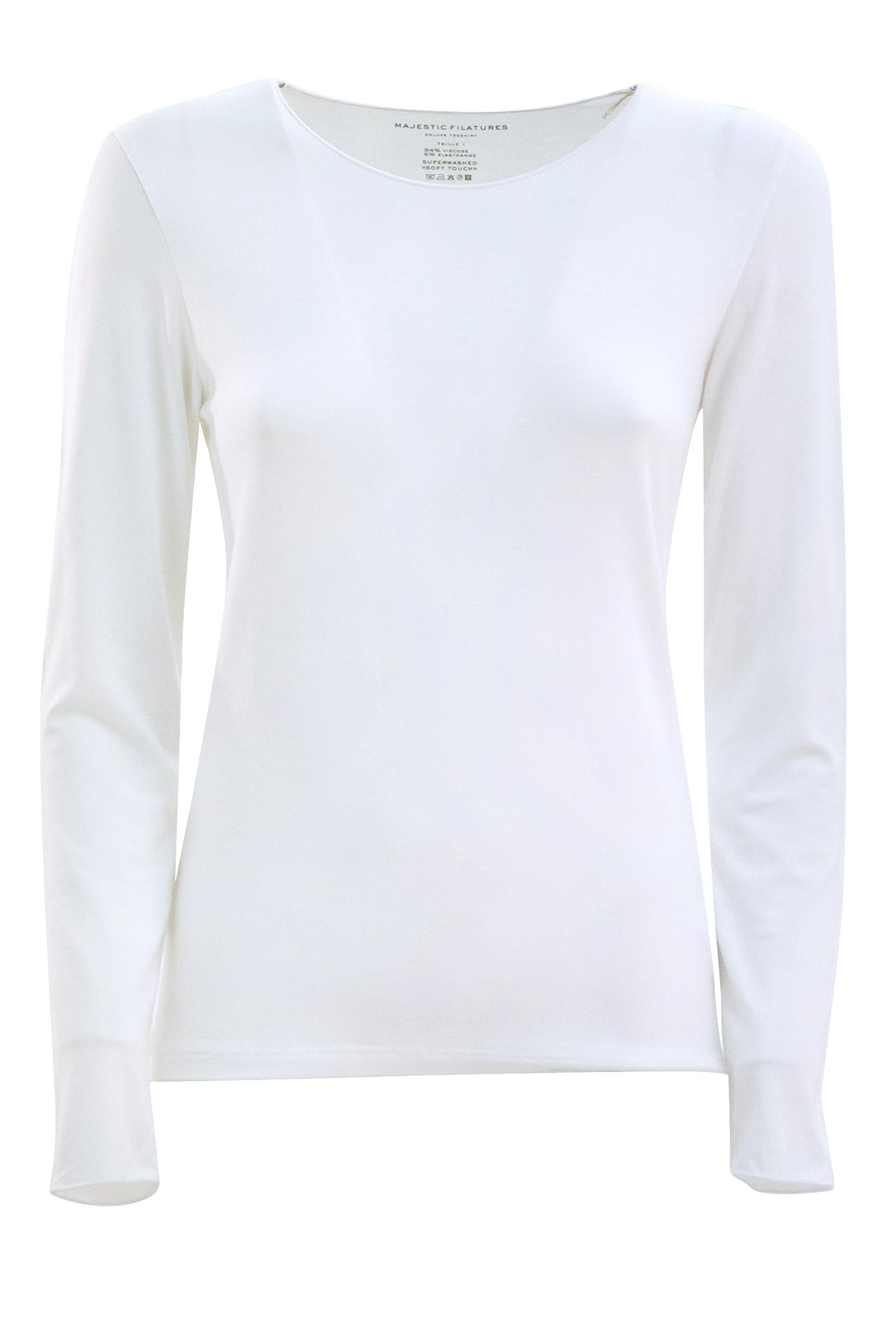 MAJESTIC T-shirt in viscosa di colore bianco
