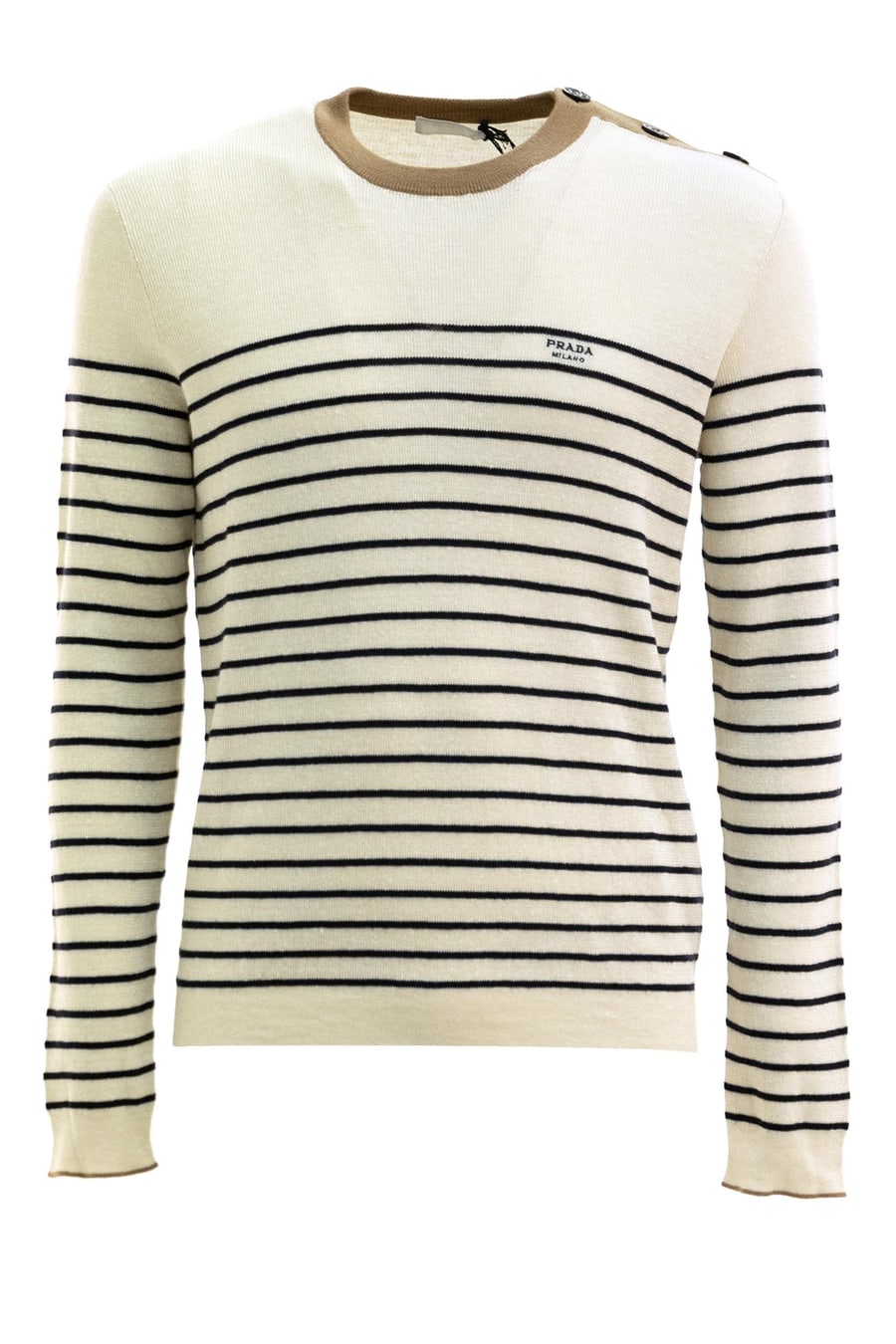 Prada Maglia a Righe in Lino e Cotone