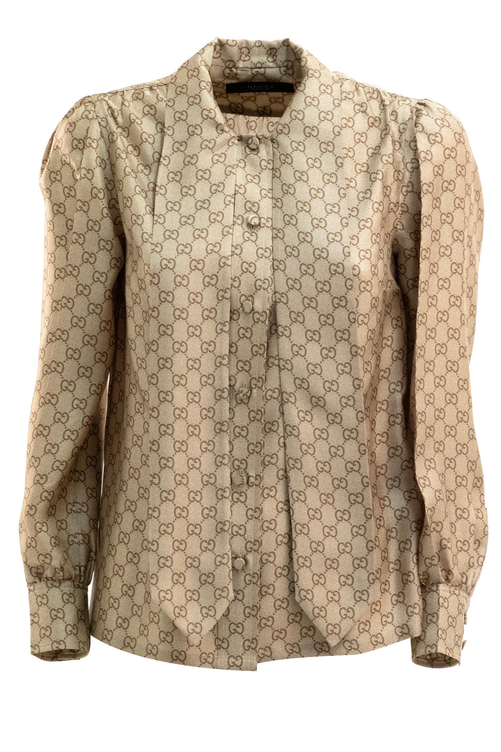 Gucci Camicia in Twill di Seta Stampata