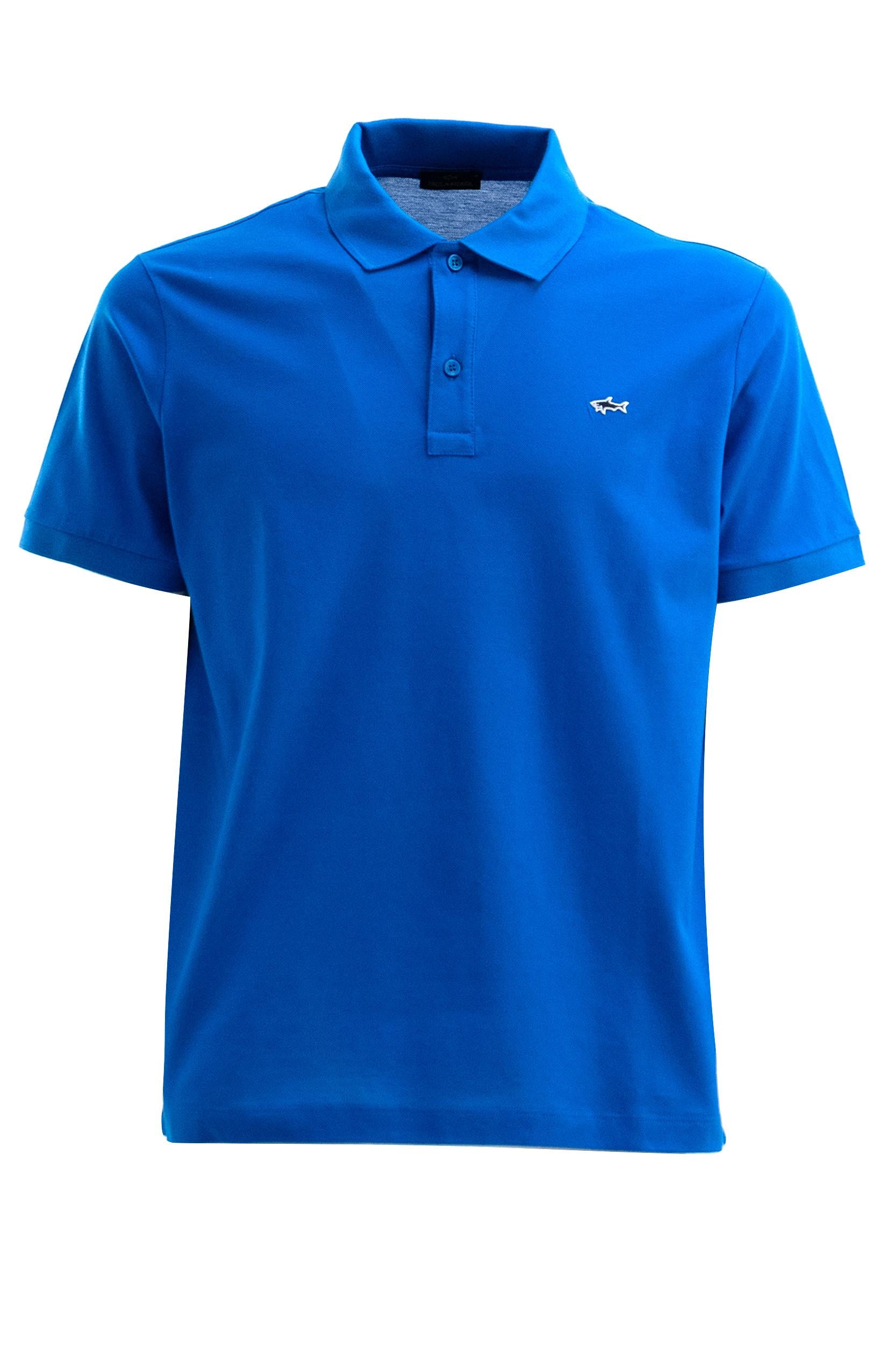 PAUL & SHARK Polo in piqué di cotone di colore azzurro