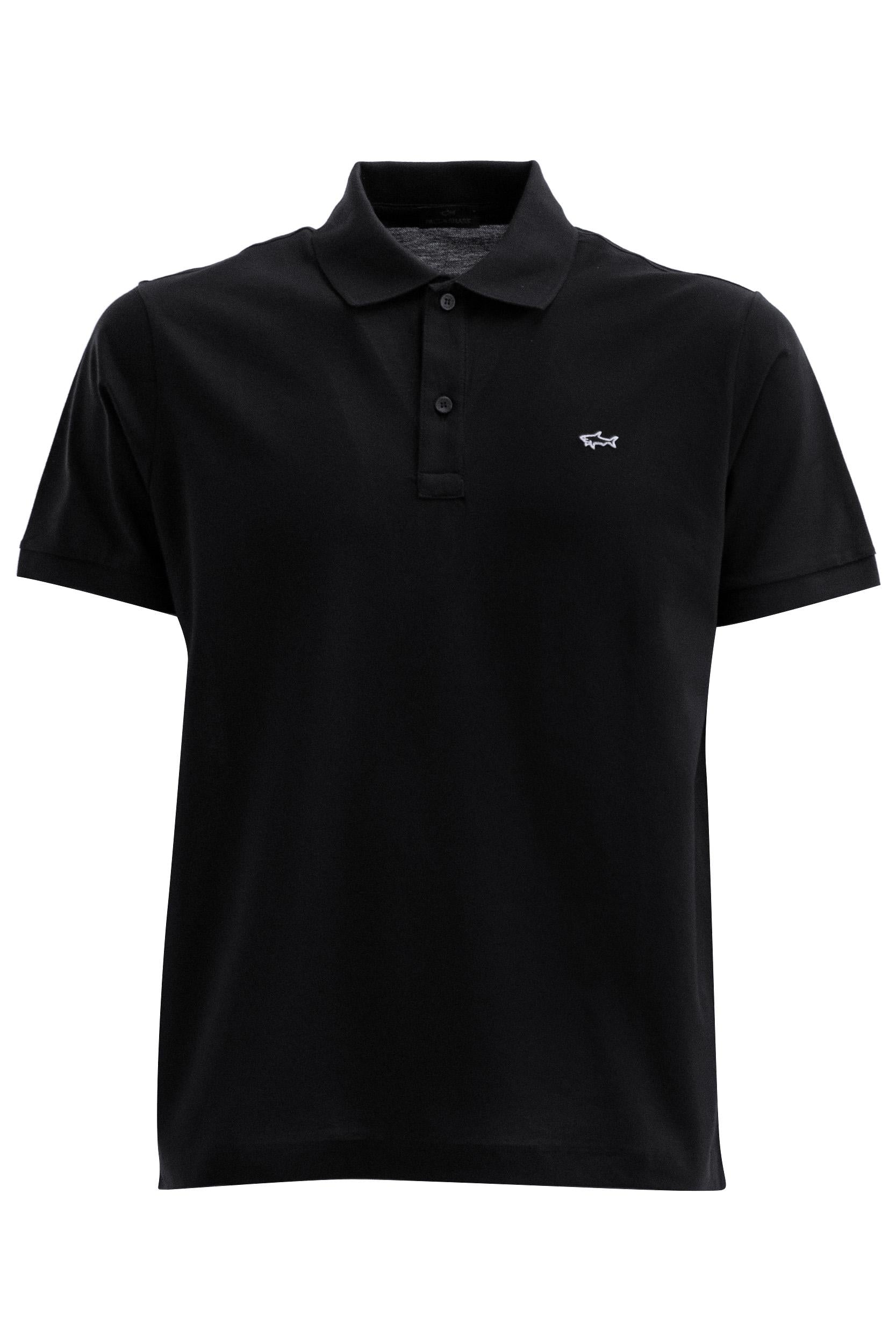 PAUL & SHARK Polo in piqué di cotone di colore nero