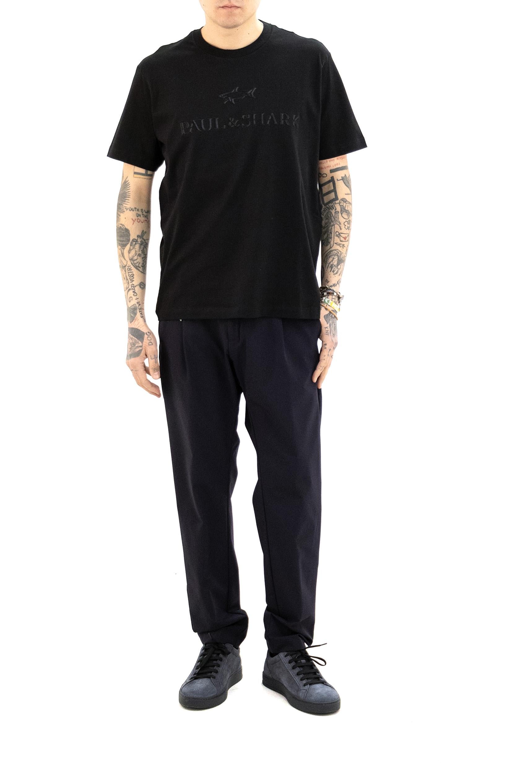 PAUL & SHARK T-shirt in Jersey di Cotone con Stampa colore nero, view 2