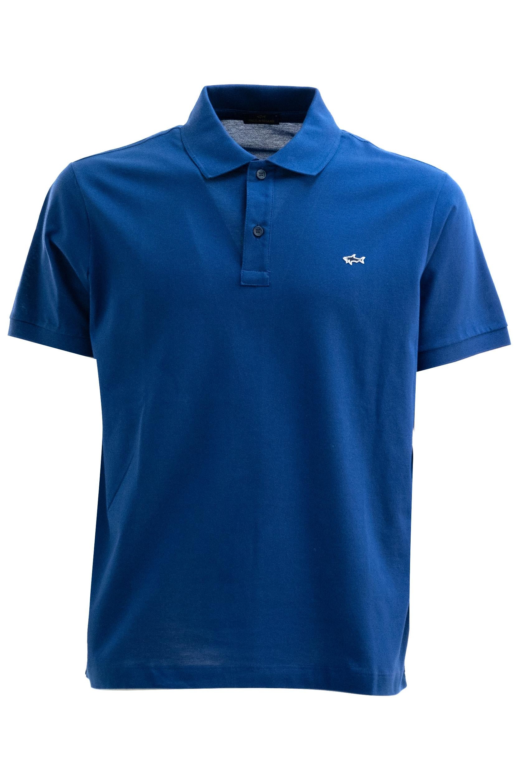 PAUL & SHARK Polo in piqué di cotone di colore blu