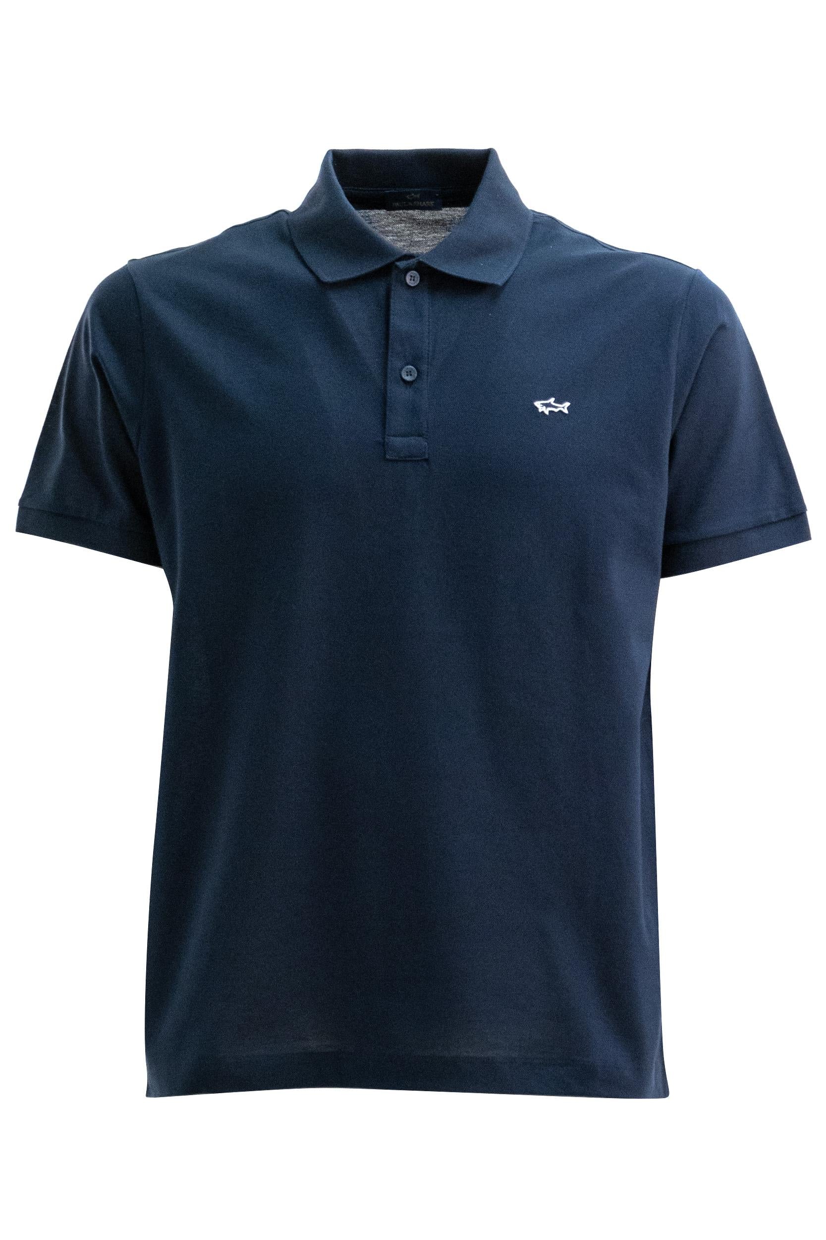 PAUL & SHARK Polo in piqué di cotone di colore blu scuro