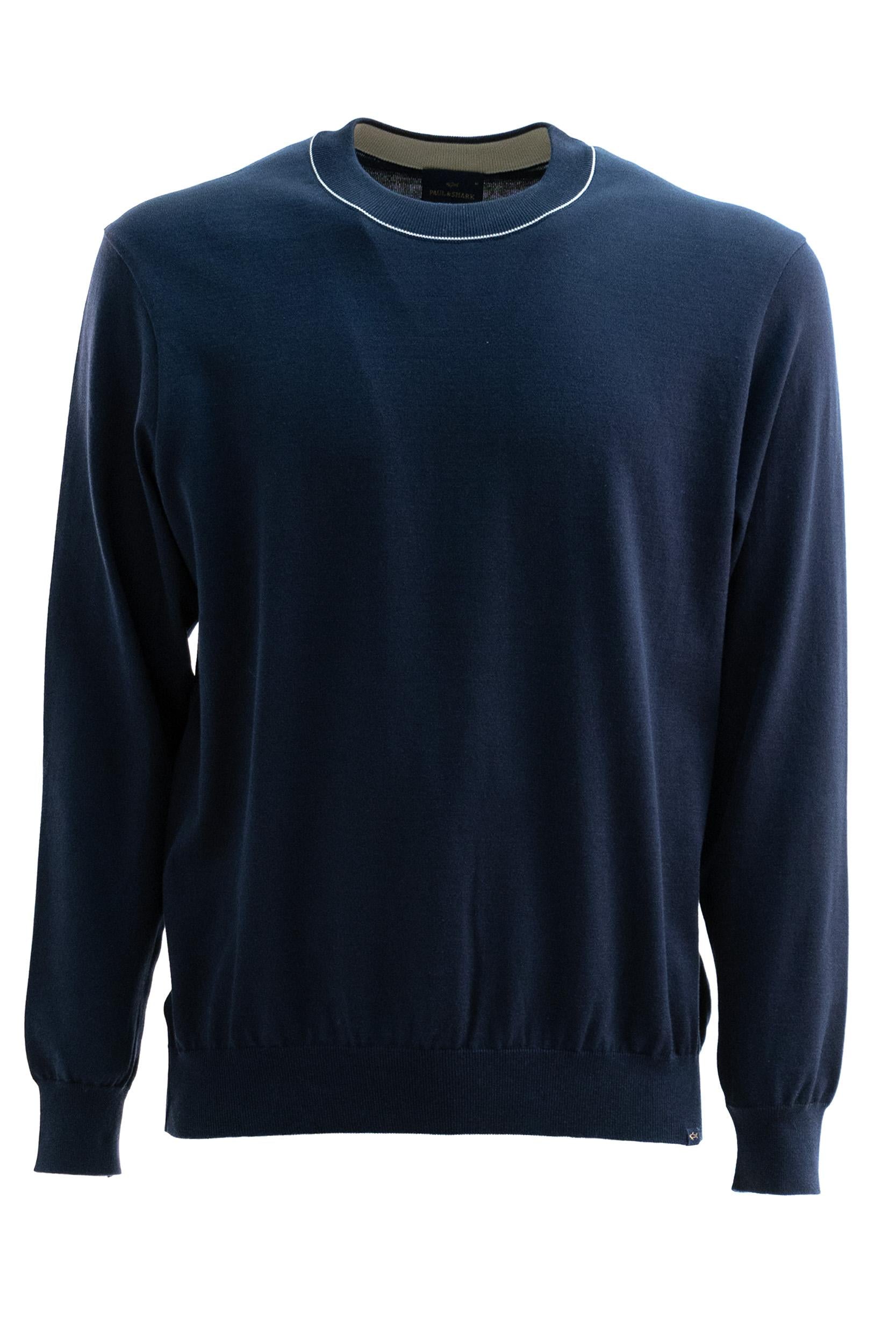 PAUL & SHARK Pullover in cotone di colore blu
