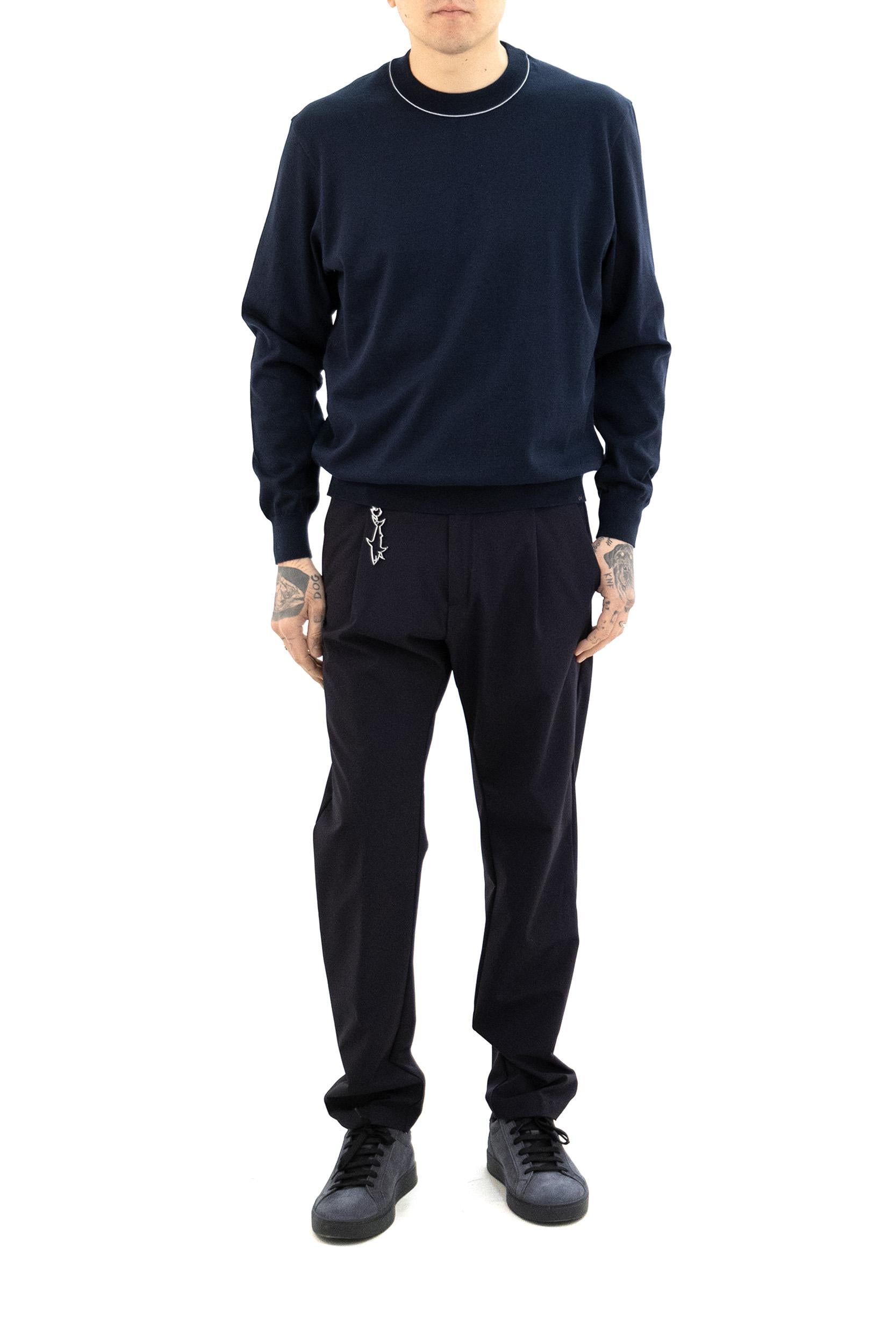 PAUL & SHARK Pullover in cotone di colore blu, view 2