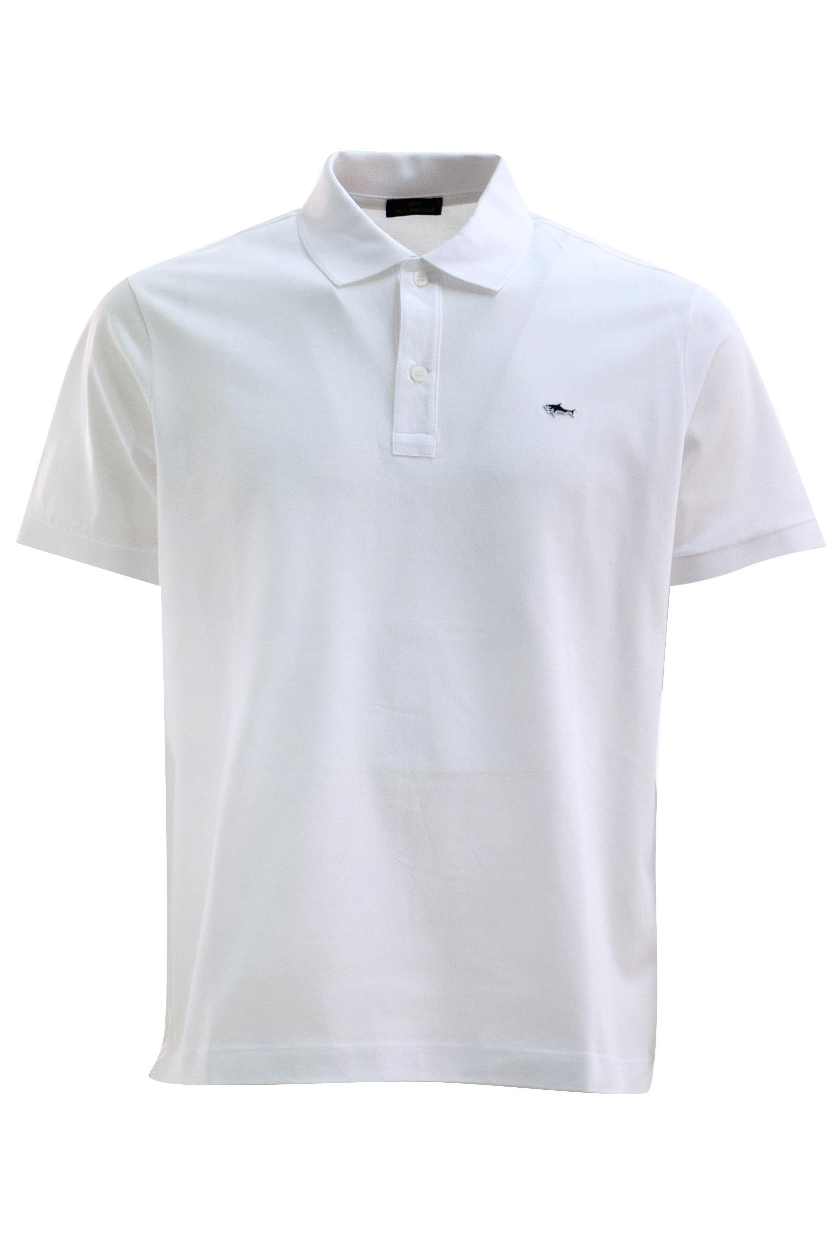 PAUL & SHARK Polo in piqué di cotone di colore bianco